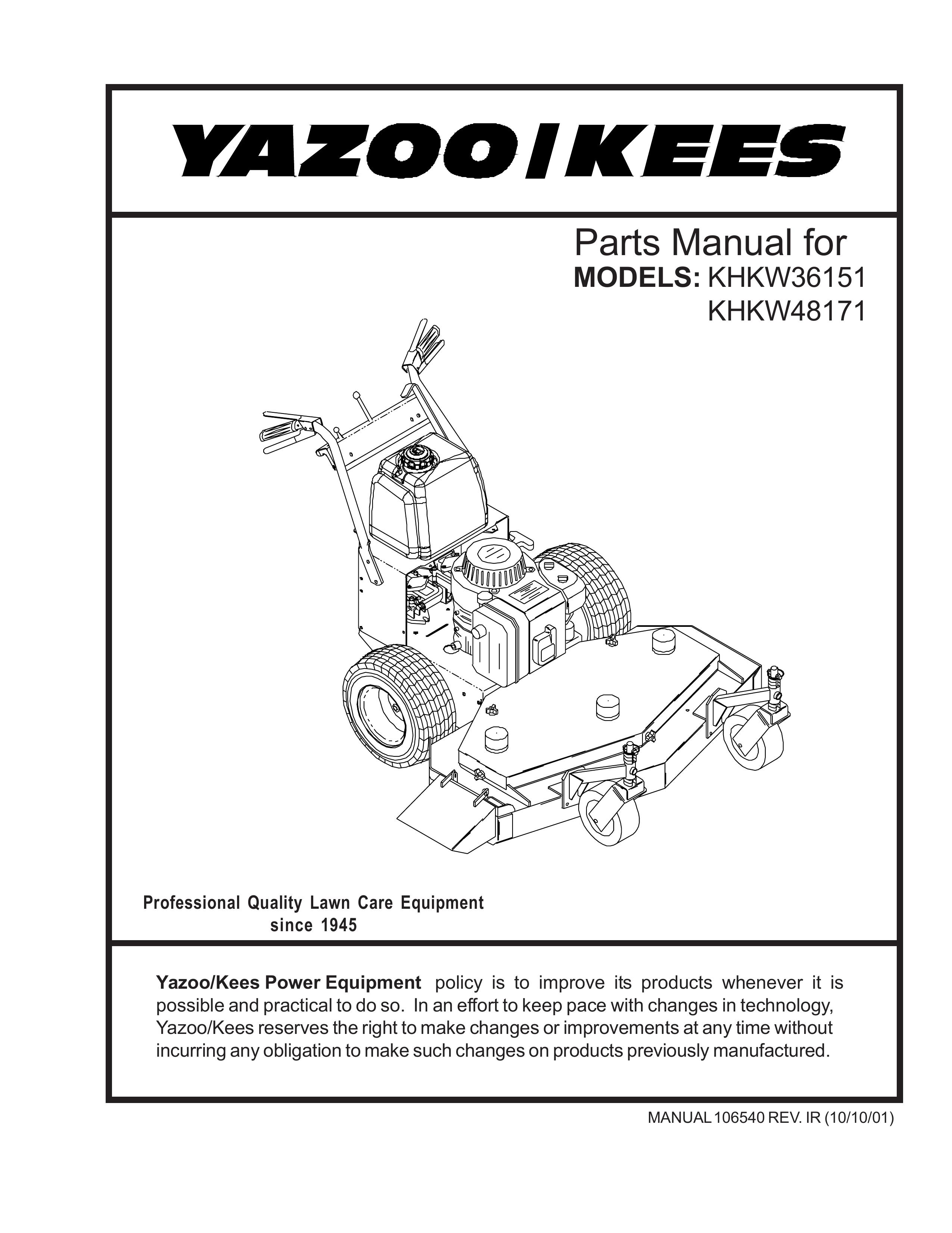 Yazoo/Kees KHKW36151 Lawn Mower User Manual