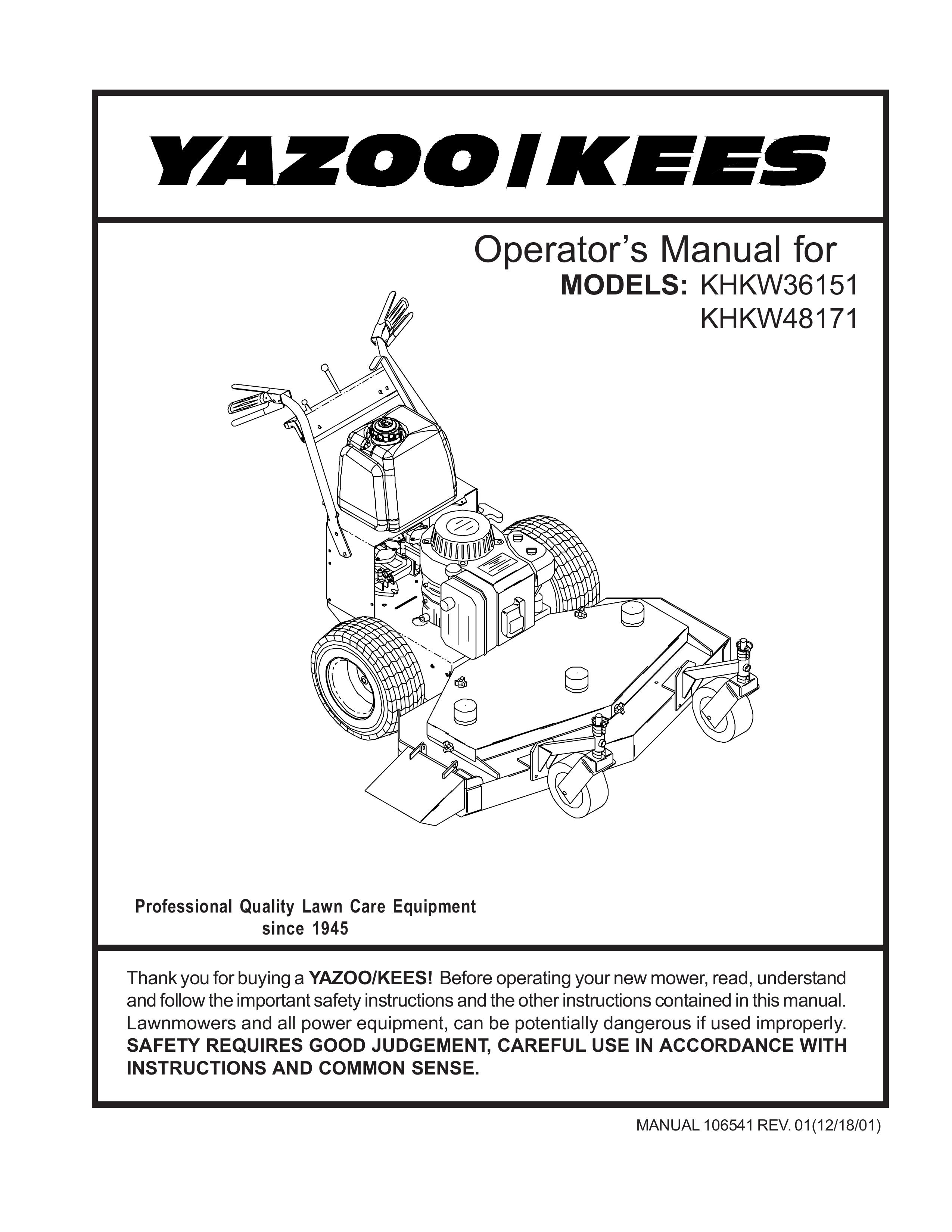 Yazoo/Kees KHKW36151, KHKW48171 Lawn Mower User Manual