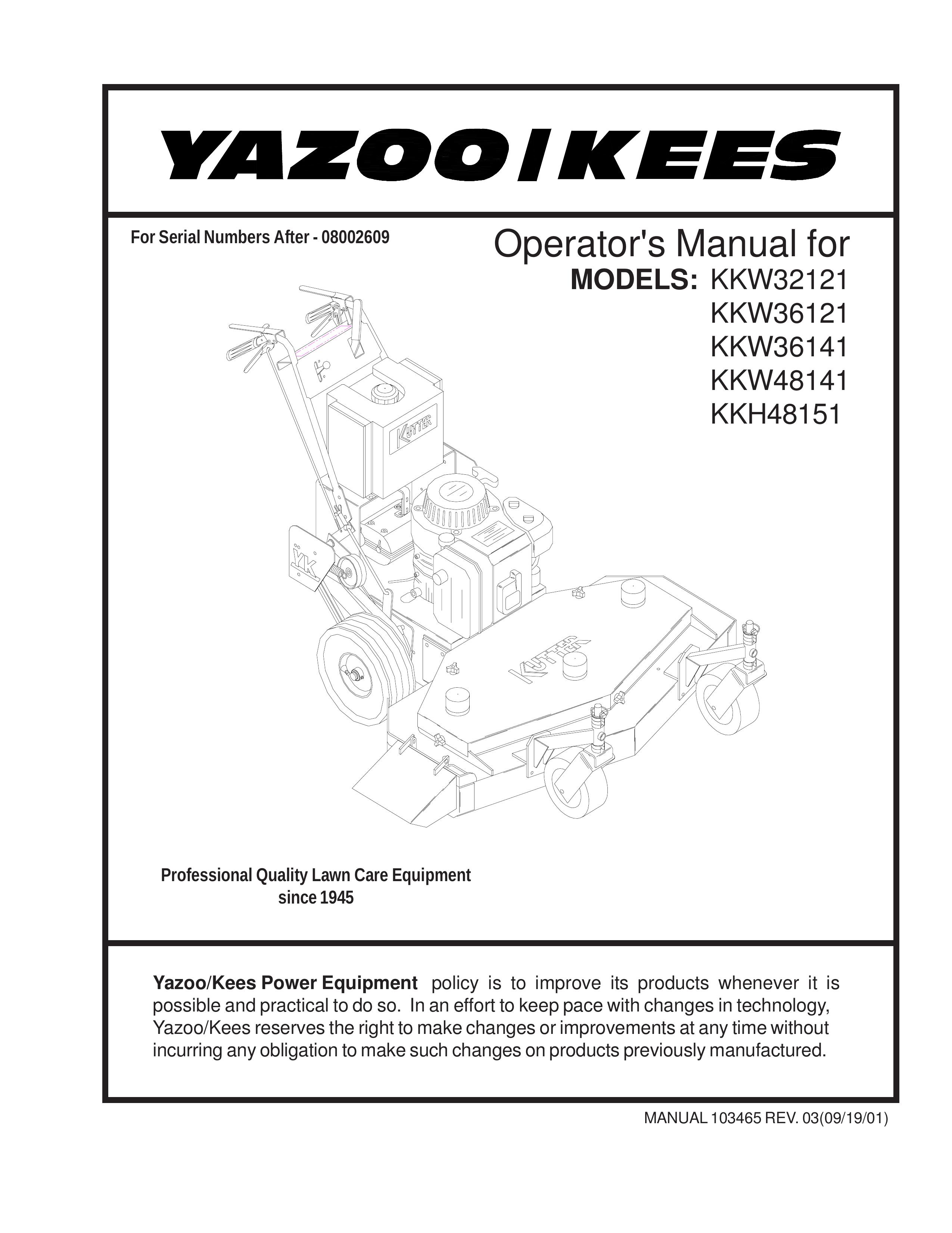 Yazoo/Kees KKW32121, KKW36121, KKW36141, KKW48141, KKH48151 Lawn Mower User Manual