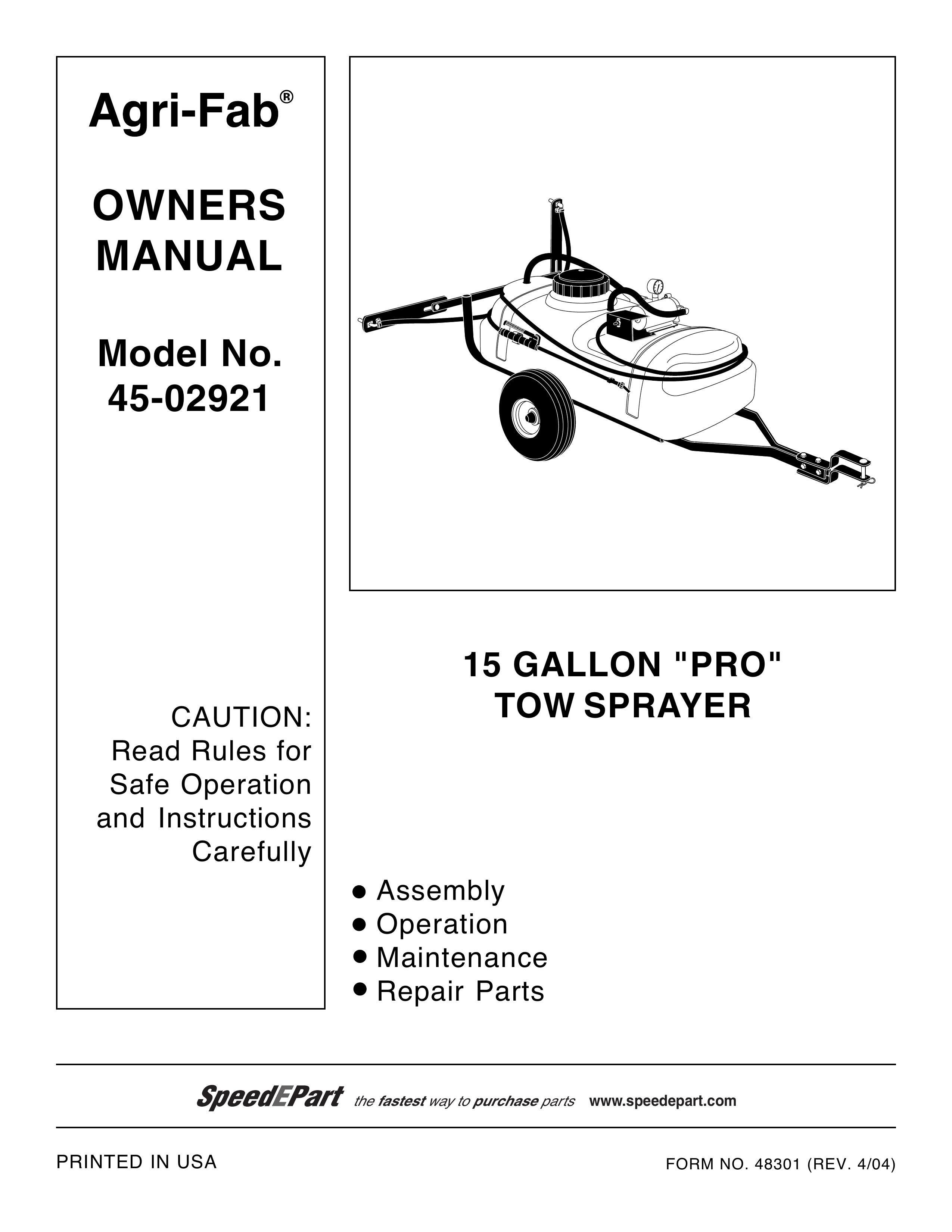 Agri-Fab 45-02921 Lawn Mower Accessory User Manual