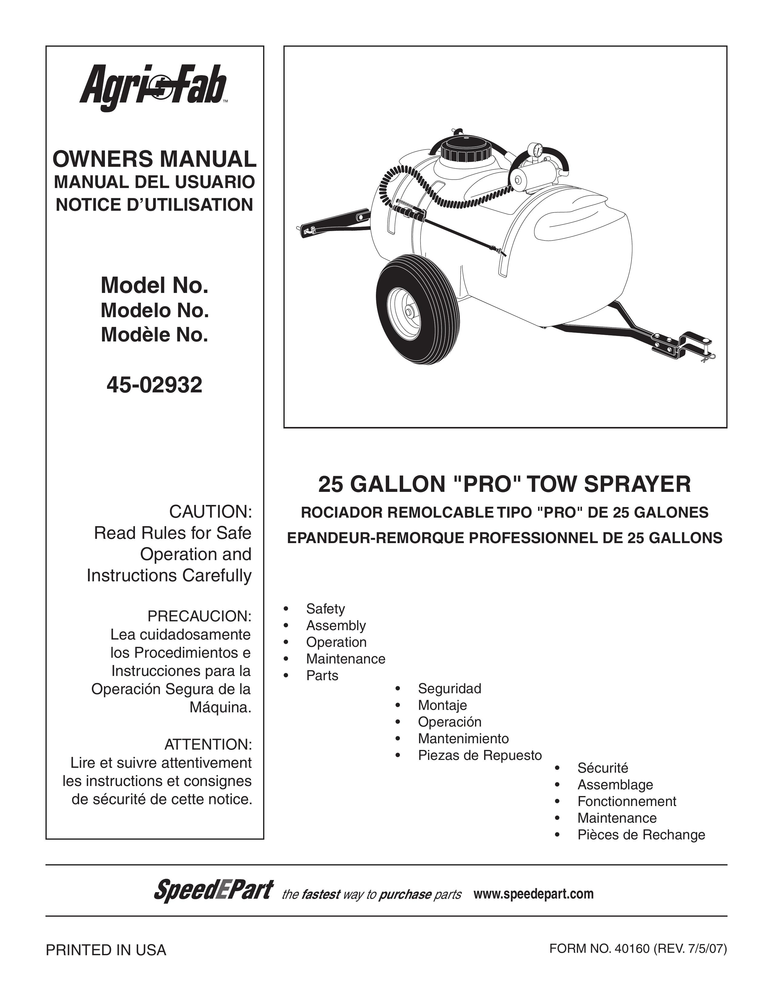Agri-Fab 45-02932 Lawn Mower Accessory User Manual
