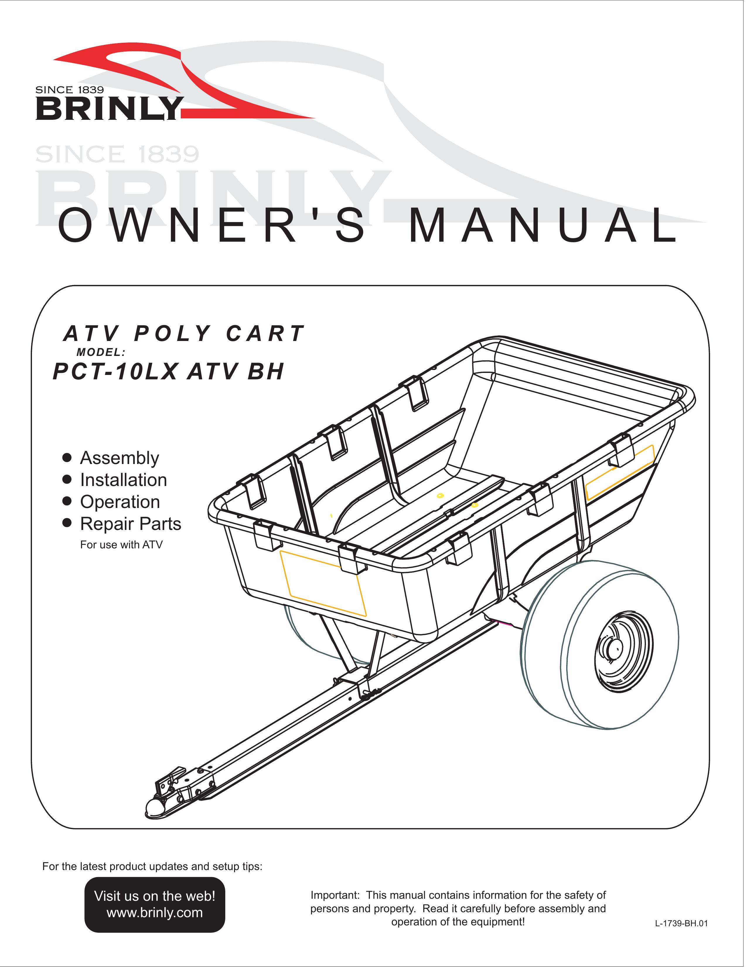 Brinly-Hardy PCT-10LX ATV BH Lawn Mower Accessory User Manual