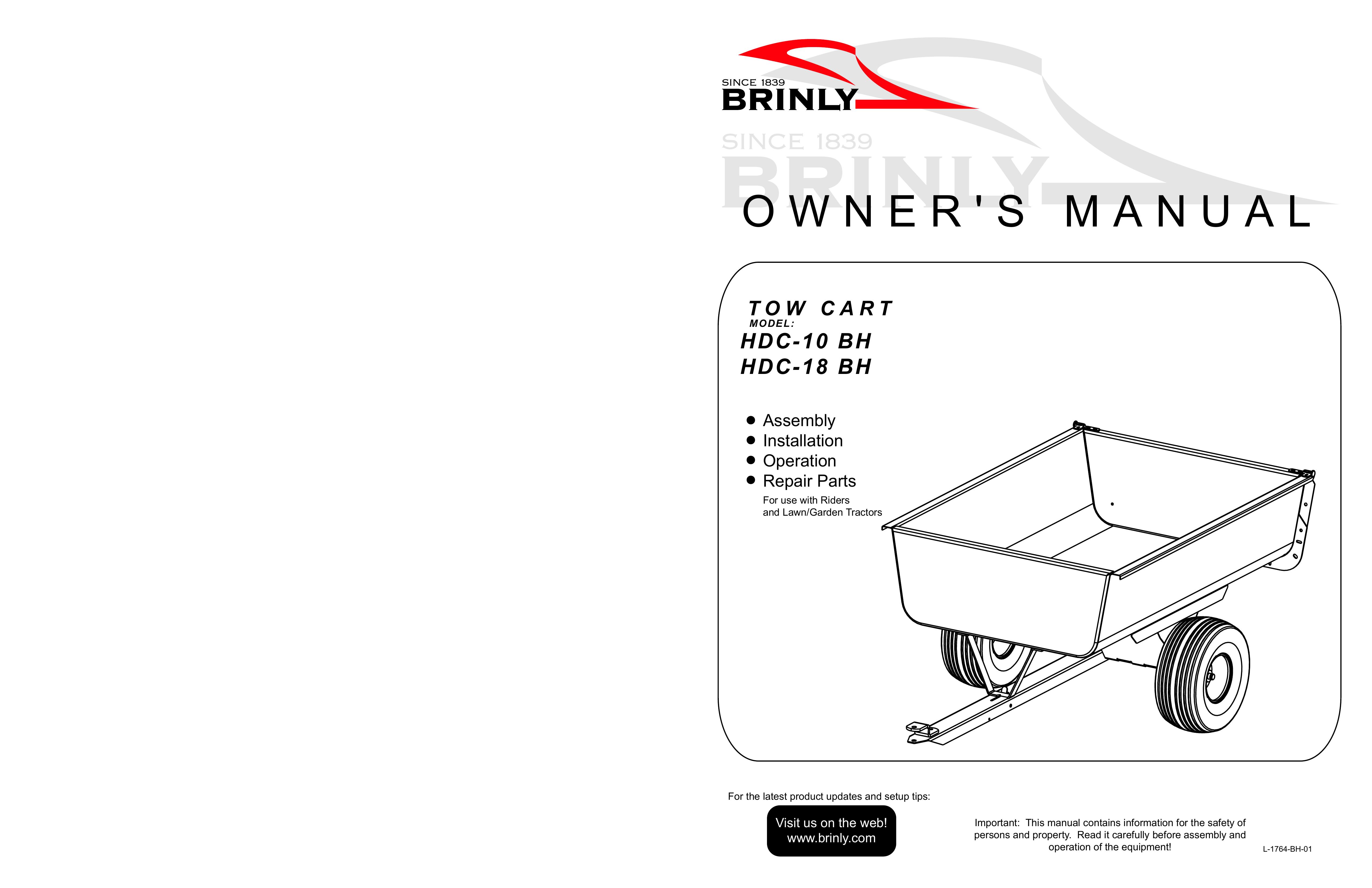 Brinly-Hardy Tow Cart Lawn Mower Accessory User Manual