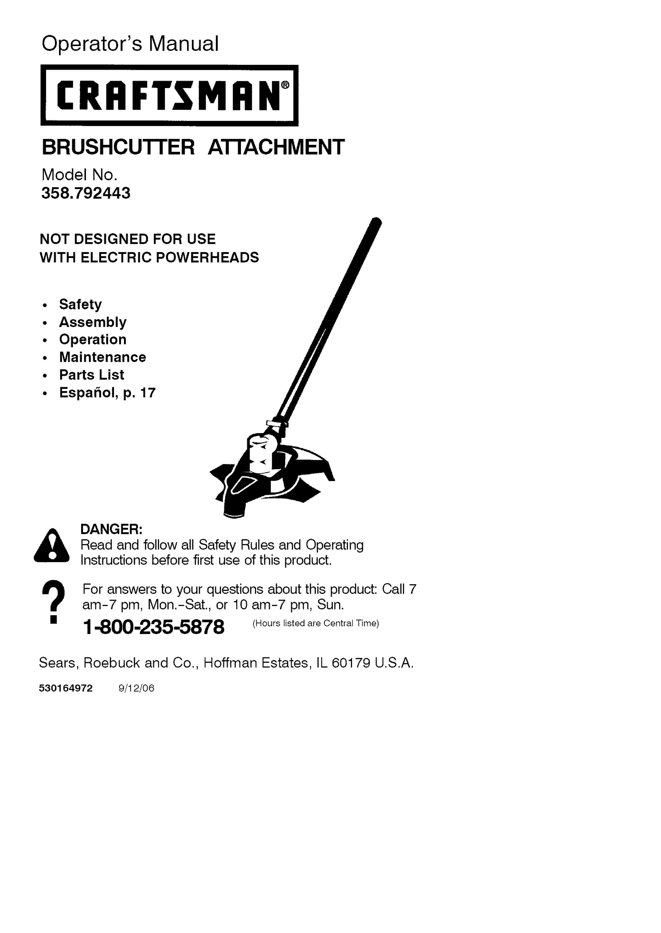 Craftsman 358.792443 Lawn Mower Accessory User Manual