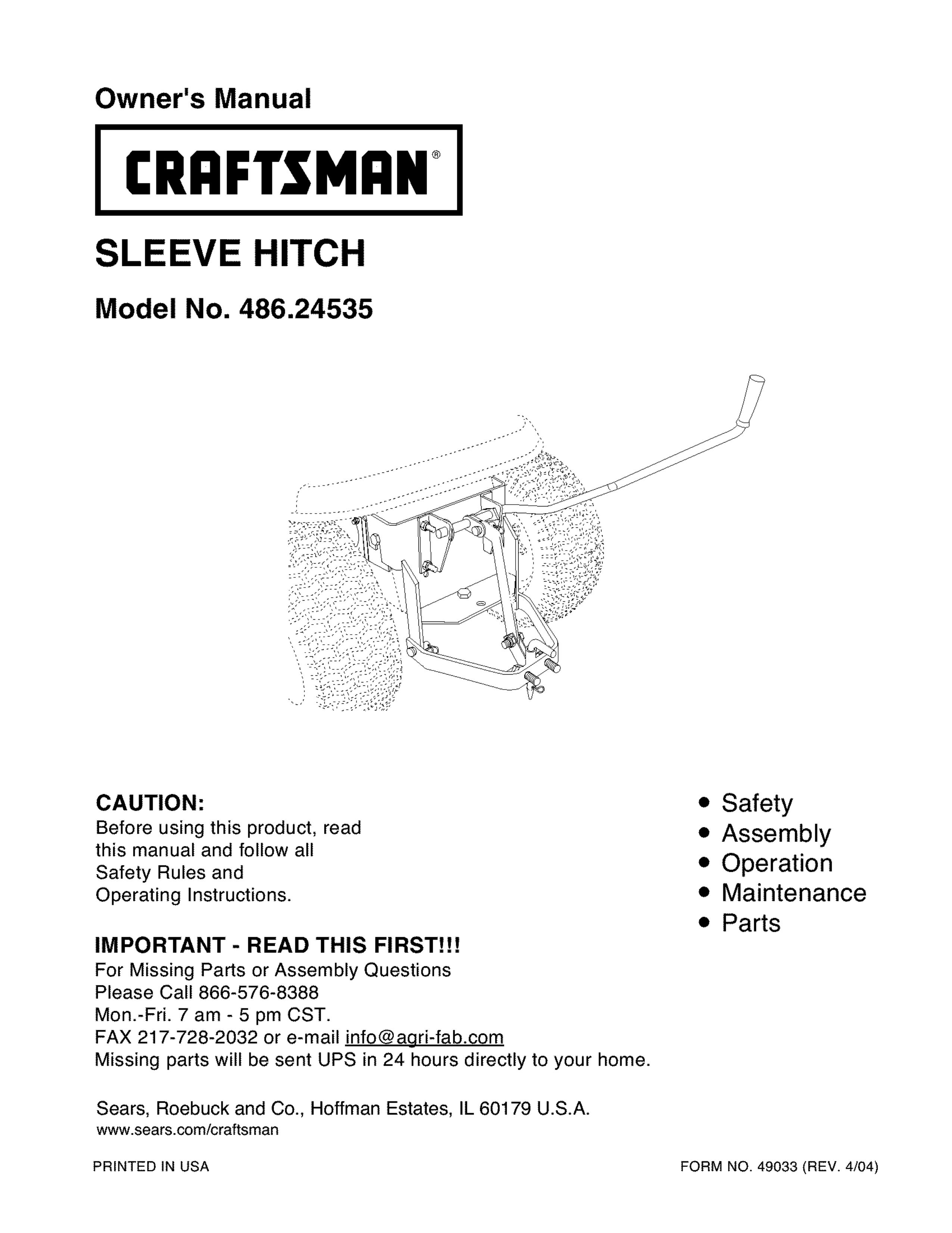 Craftsman 486.24535 Lawn Mower Accessory User Manual