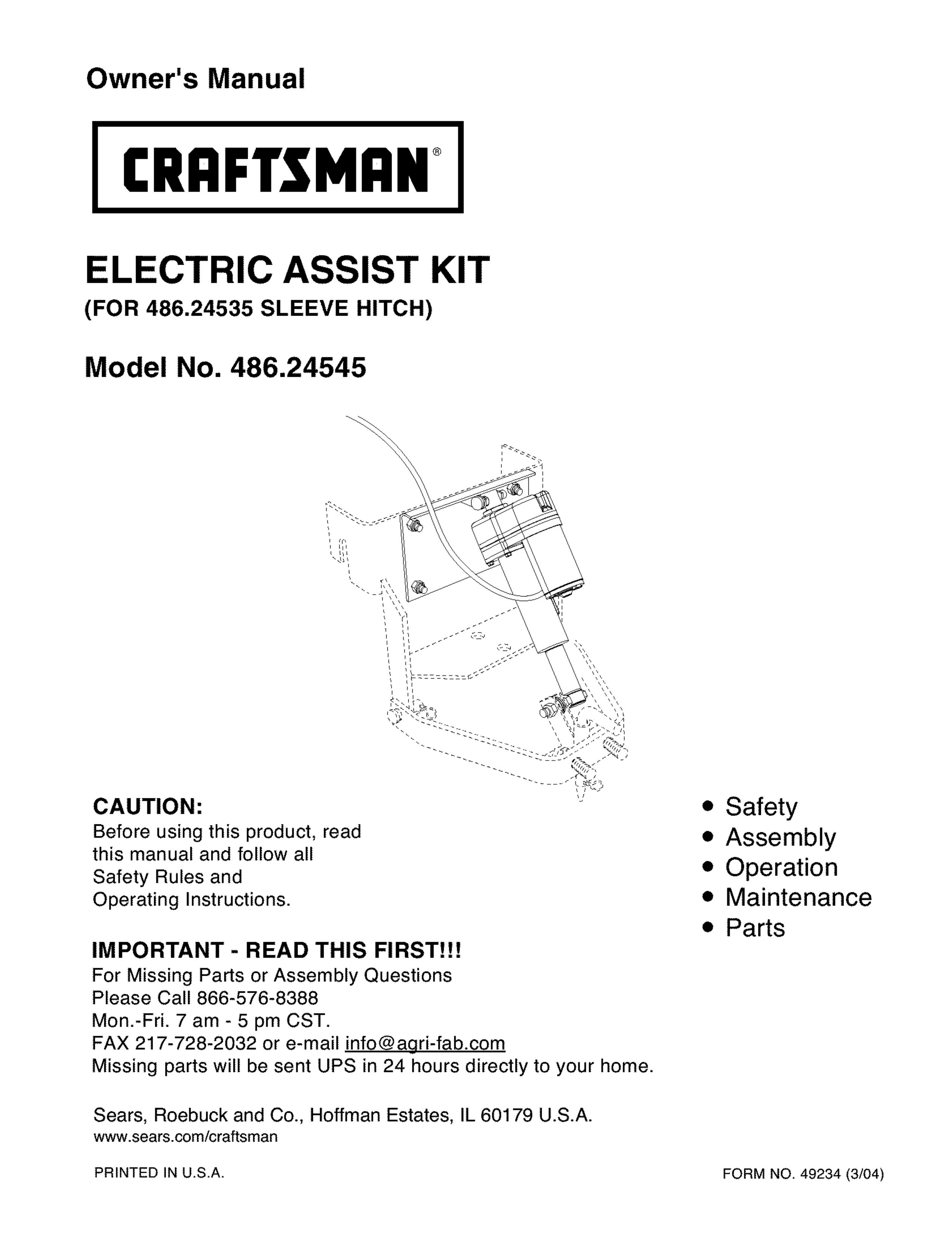 Craftsman 486.24545 Lawn Mower Accessory User Manual