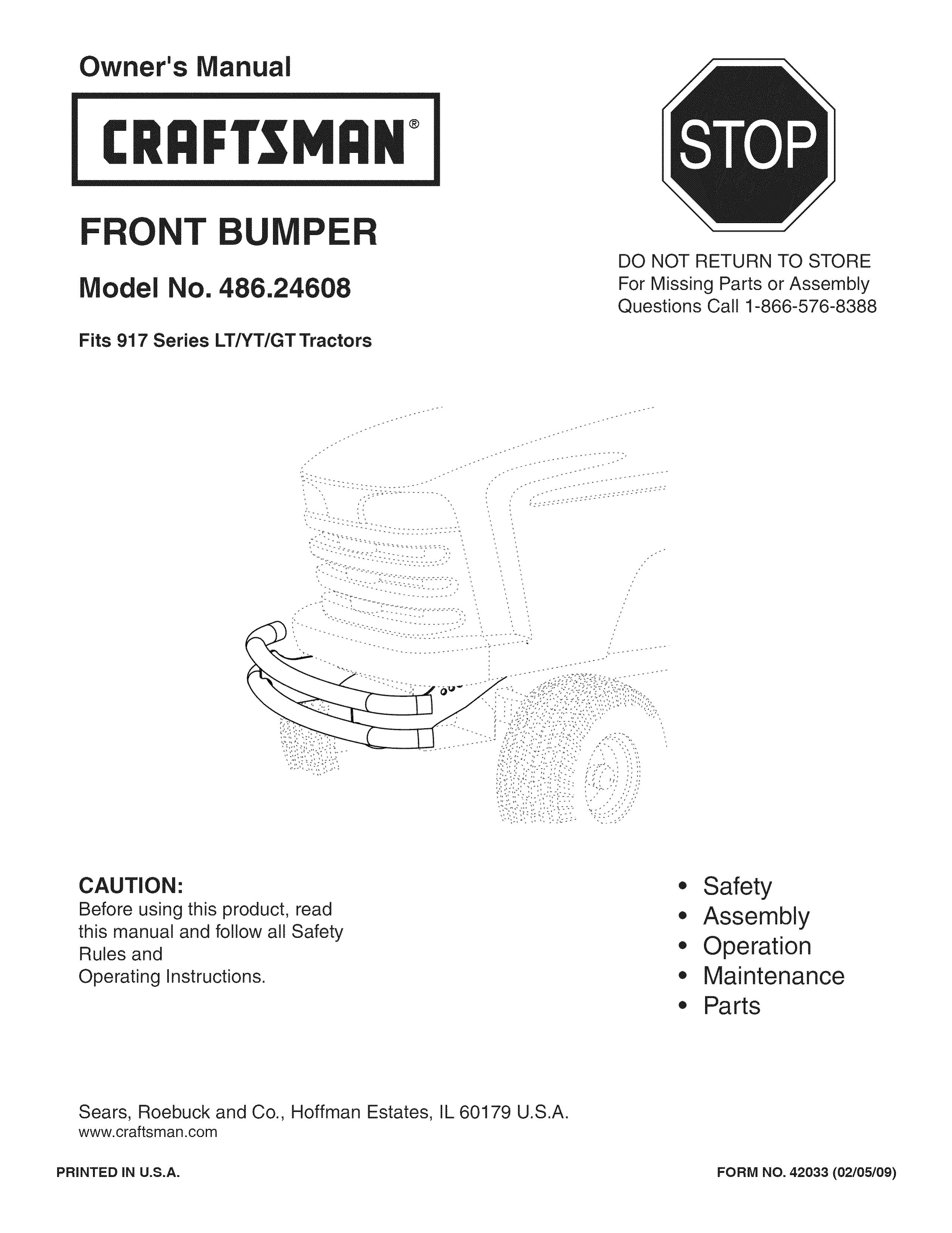 Craftsman 486.24608 Lawn Mower Accessory User Manual