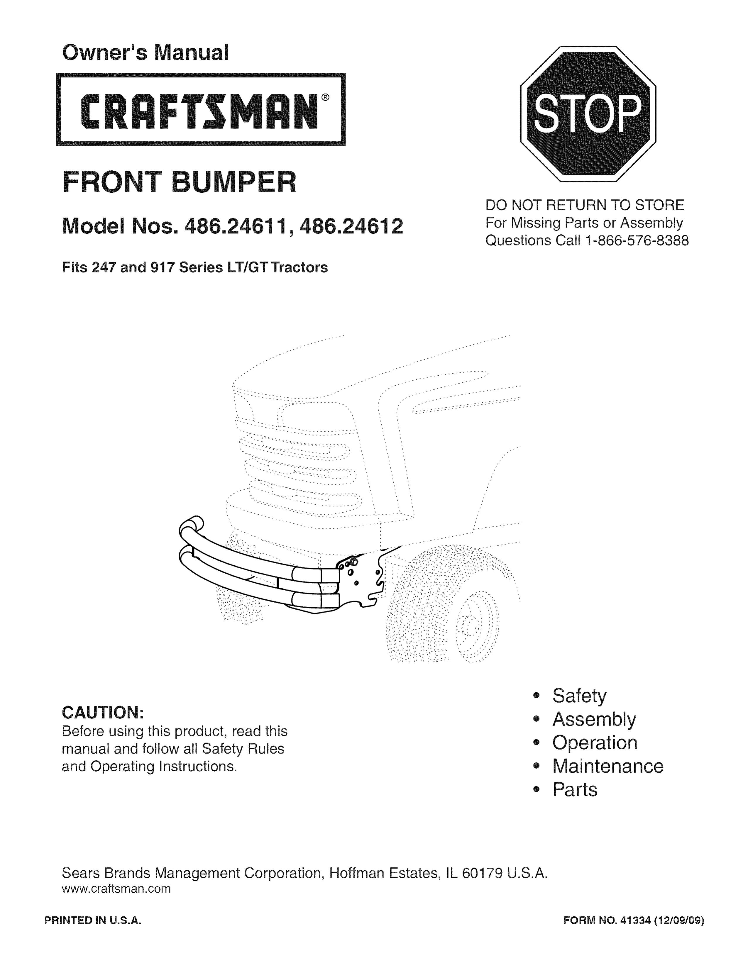 Craftsman 486.24612 Lawn Mower Accessory User Manual