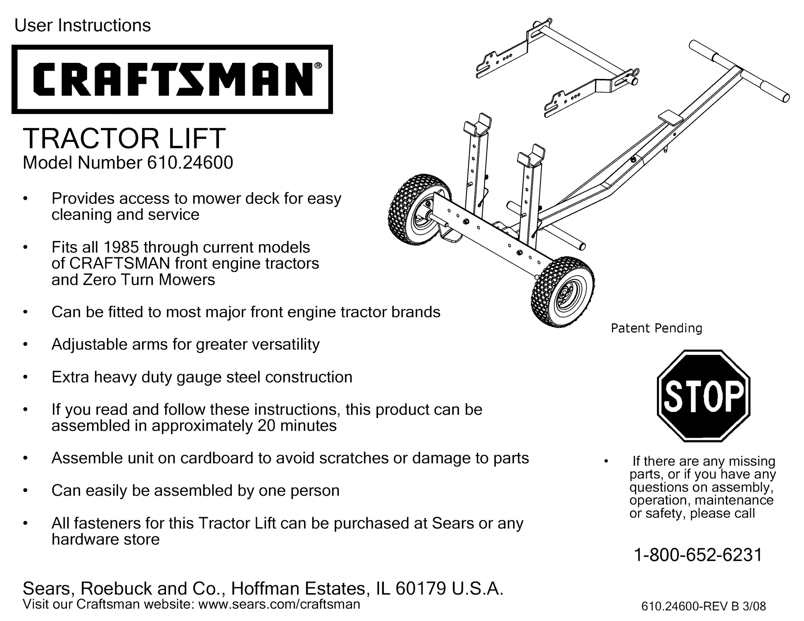 Craftsman 610.24600 Lawn Mower Accessory User Manual