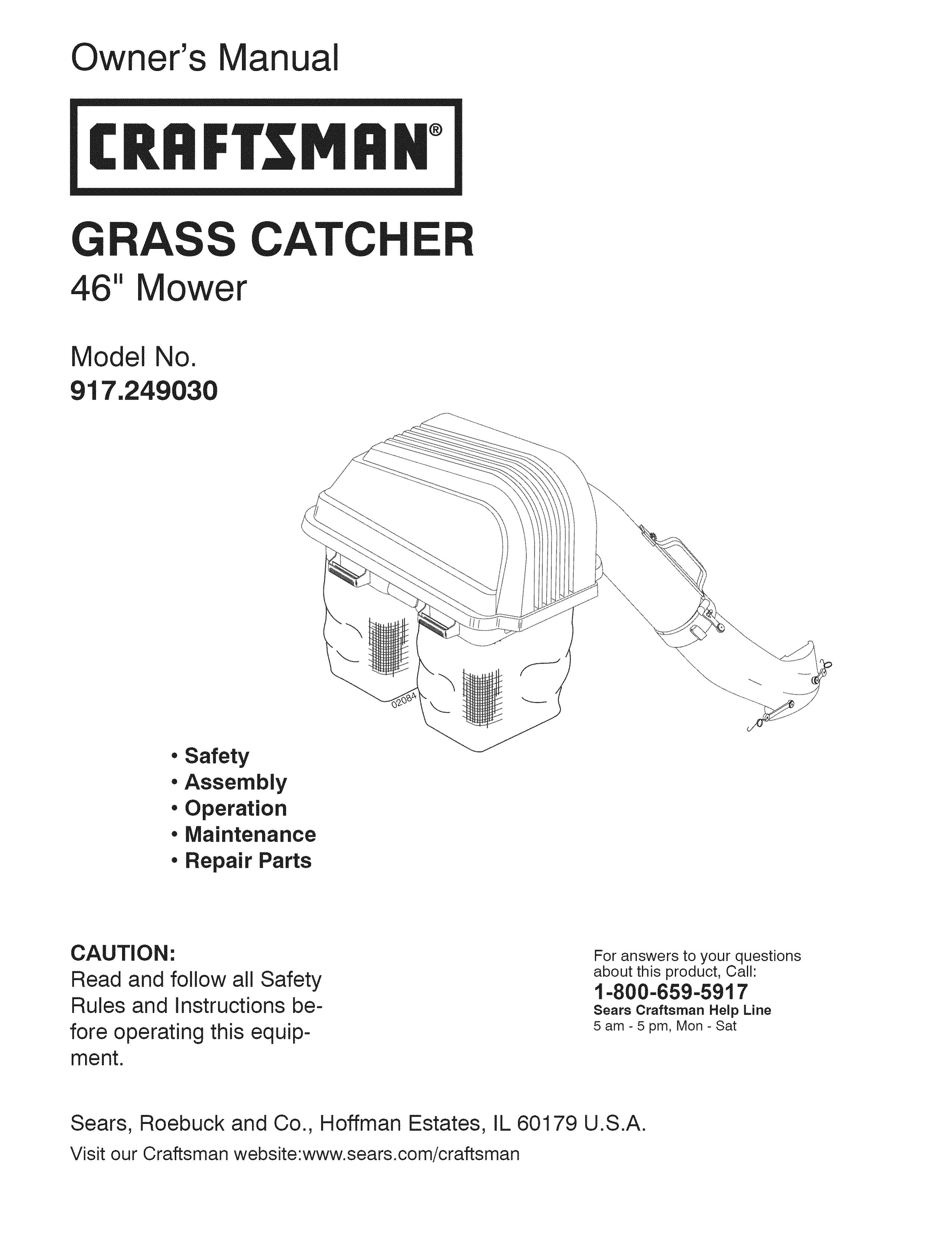 Craftsman 917.24903 Lawn Mower Accessory User Manual