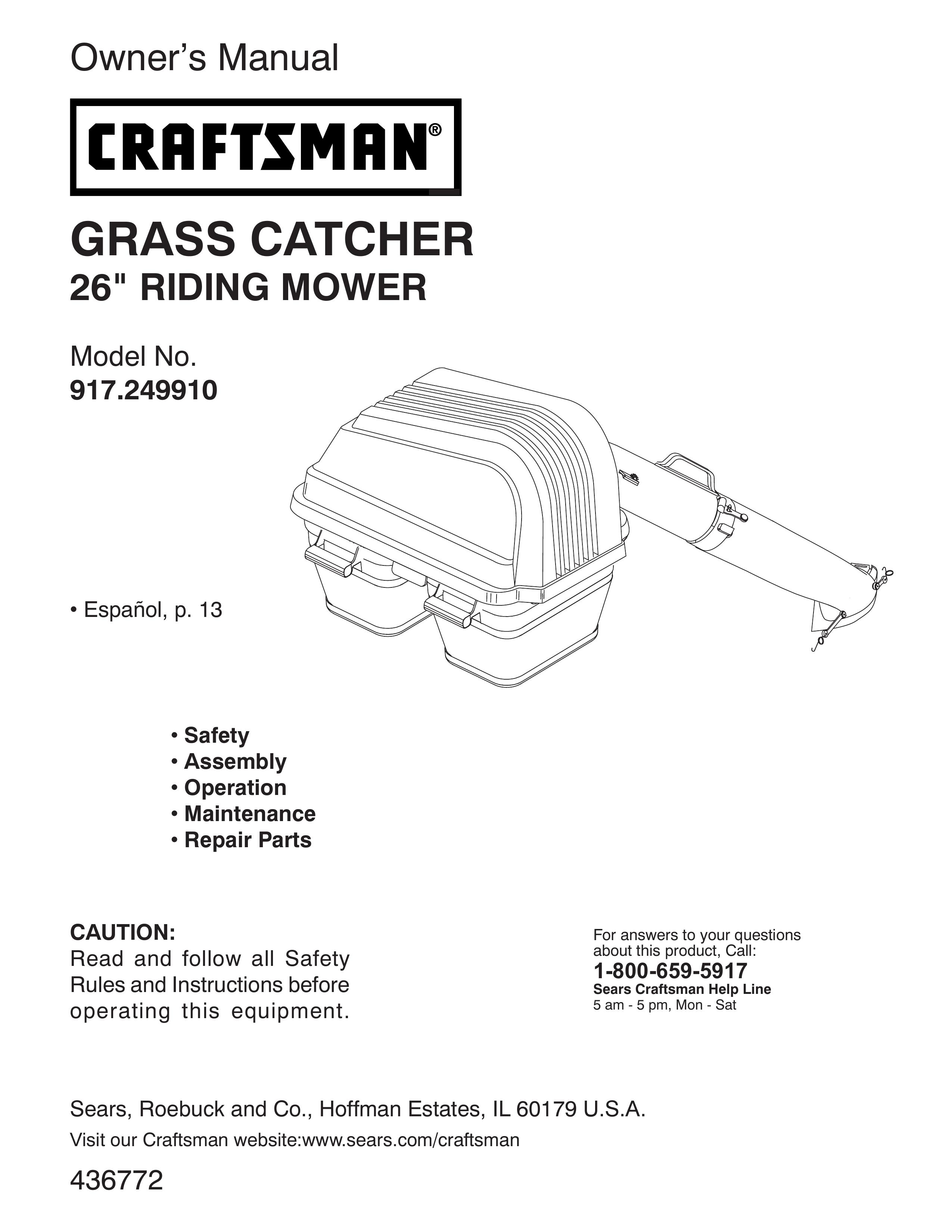 Craftsman 917.24991 Lawn Mower Accessory User Manual
