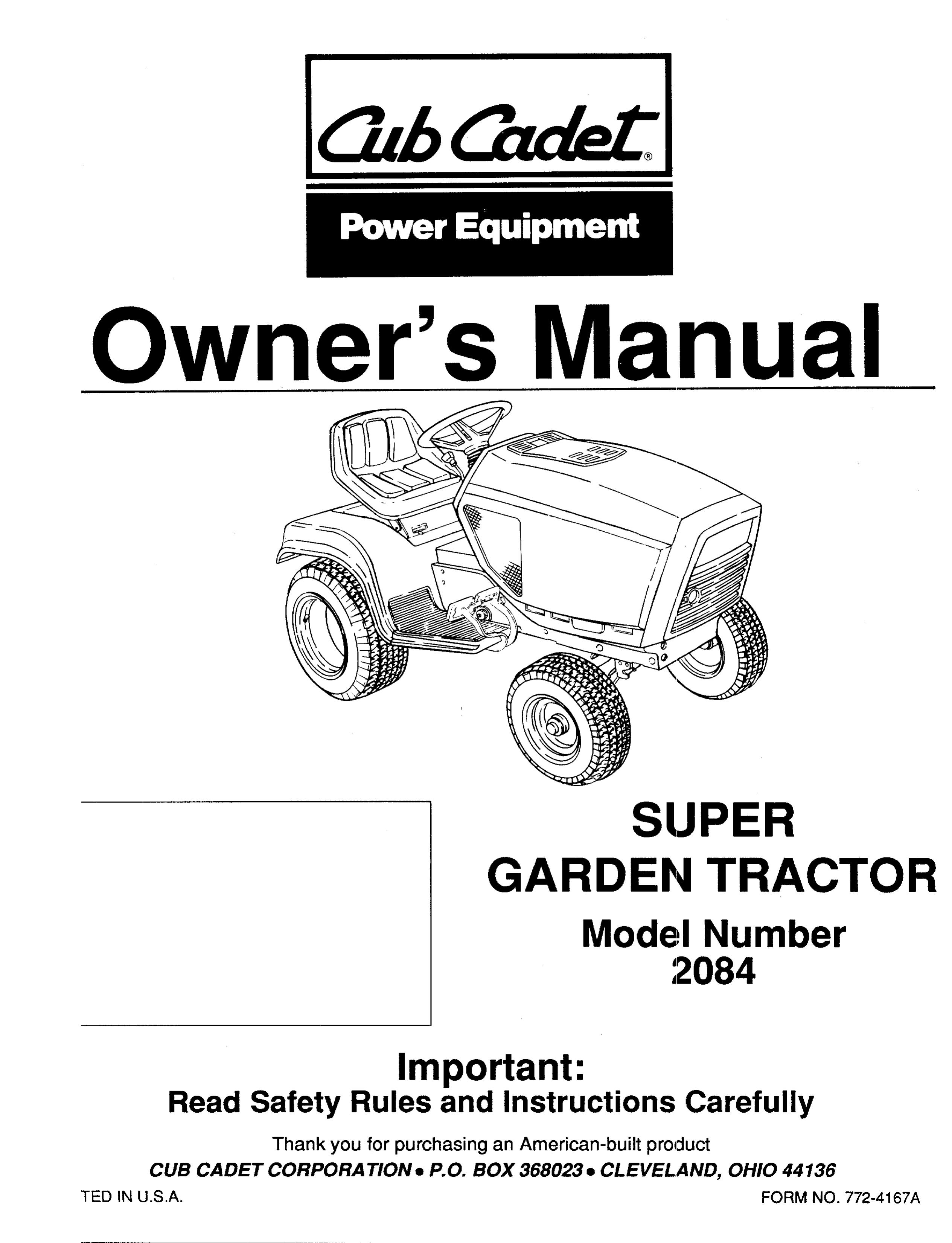 Cub Cadet 2084 Lawn Mower Accessory User Manual