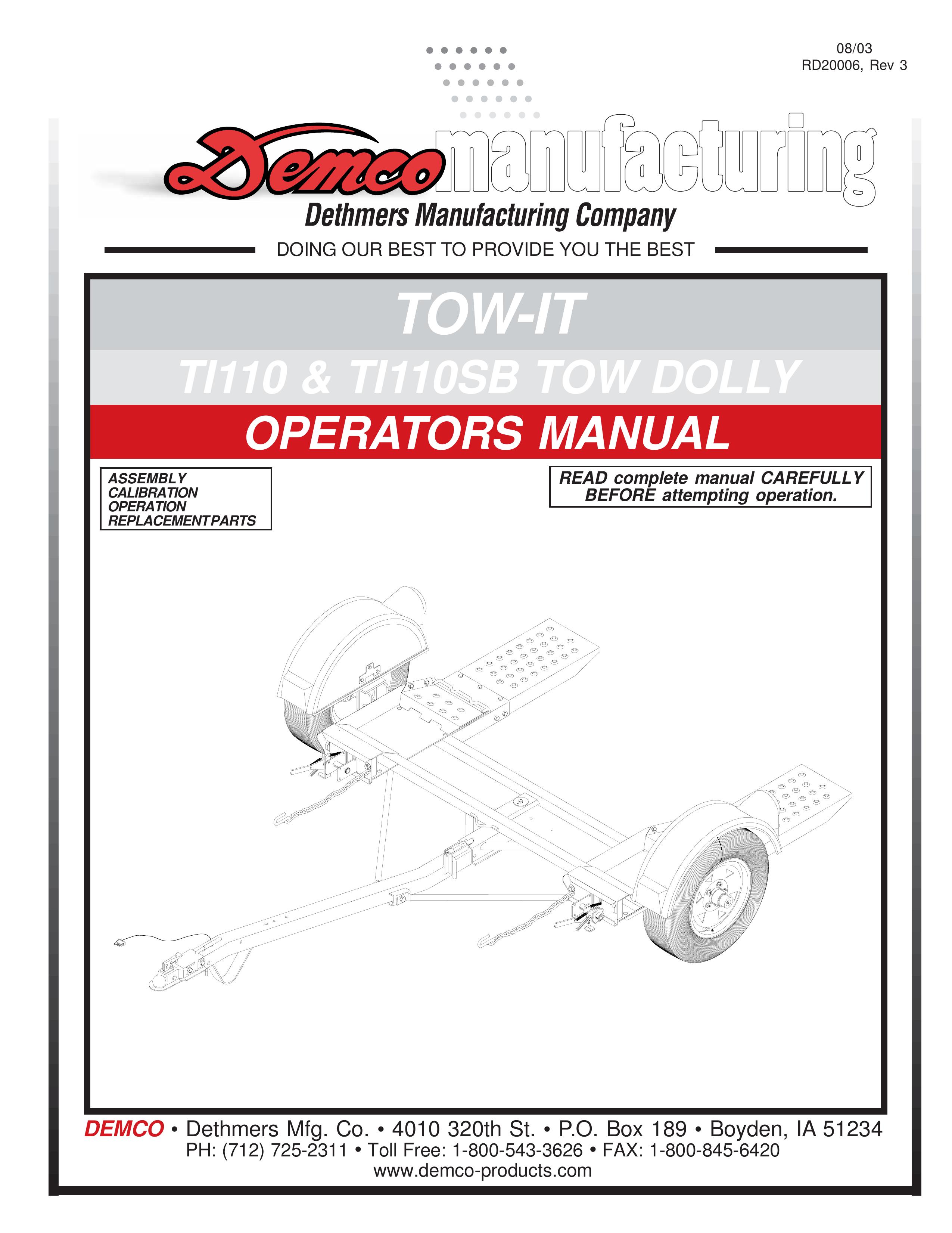 Demco TI110 Lawn Mower Accessory User Manual