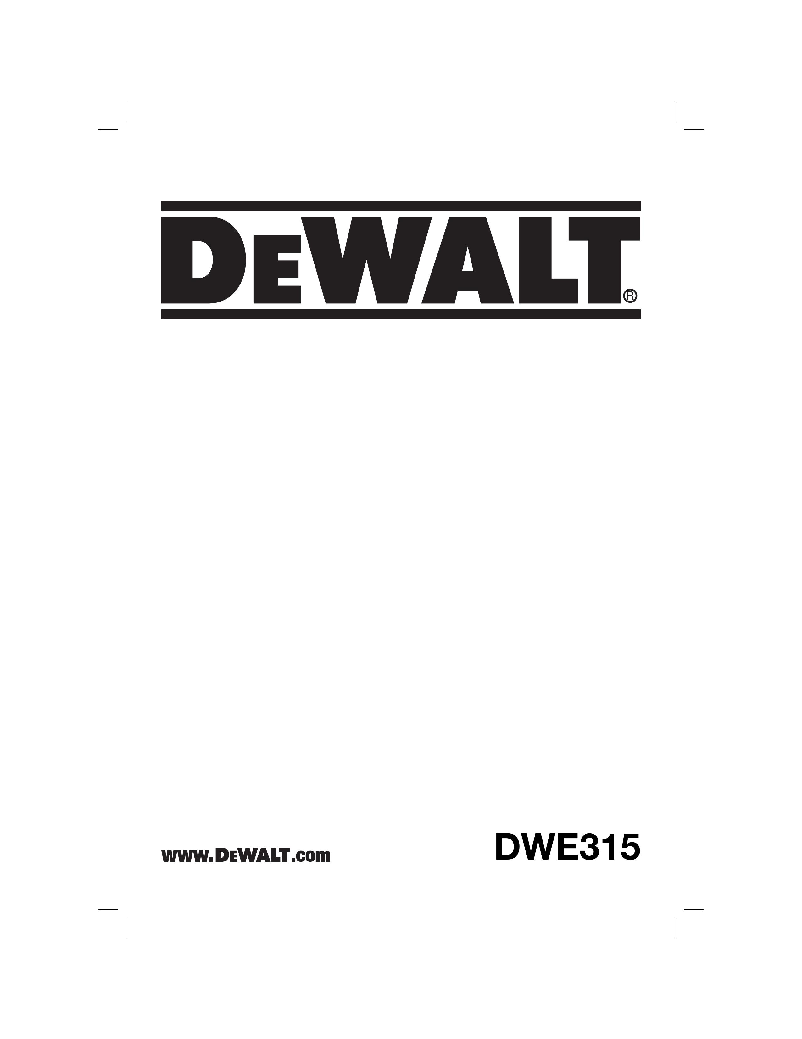 DeWalt DWE315K Lawn Mower Accessory User Manual