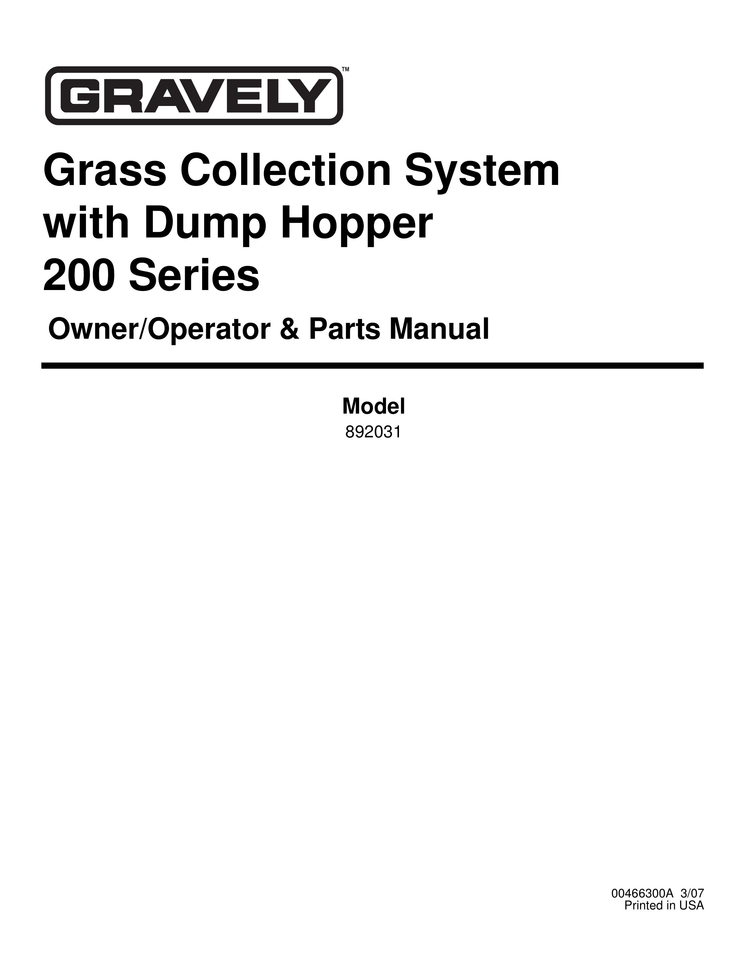 Gravely 892031 Lawn Mower Accessory User Manual