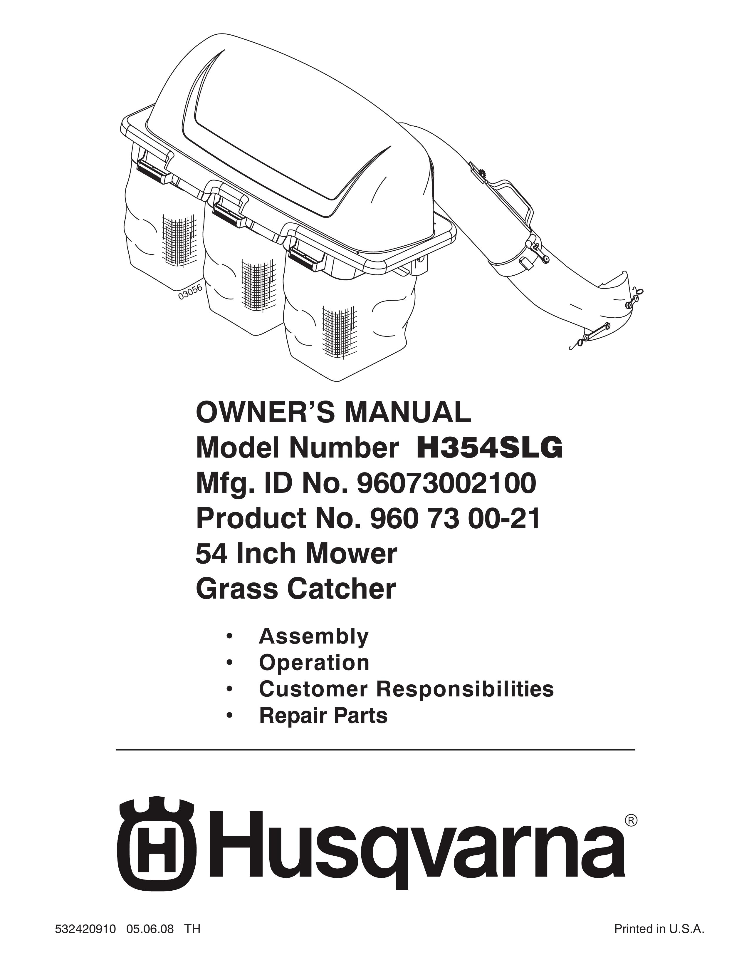 Husqvarna H354SLG Lawn Mower Accessory User Manual