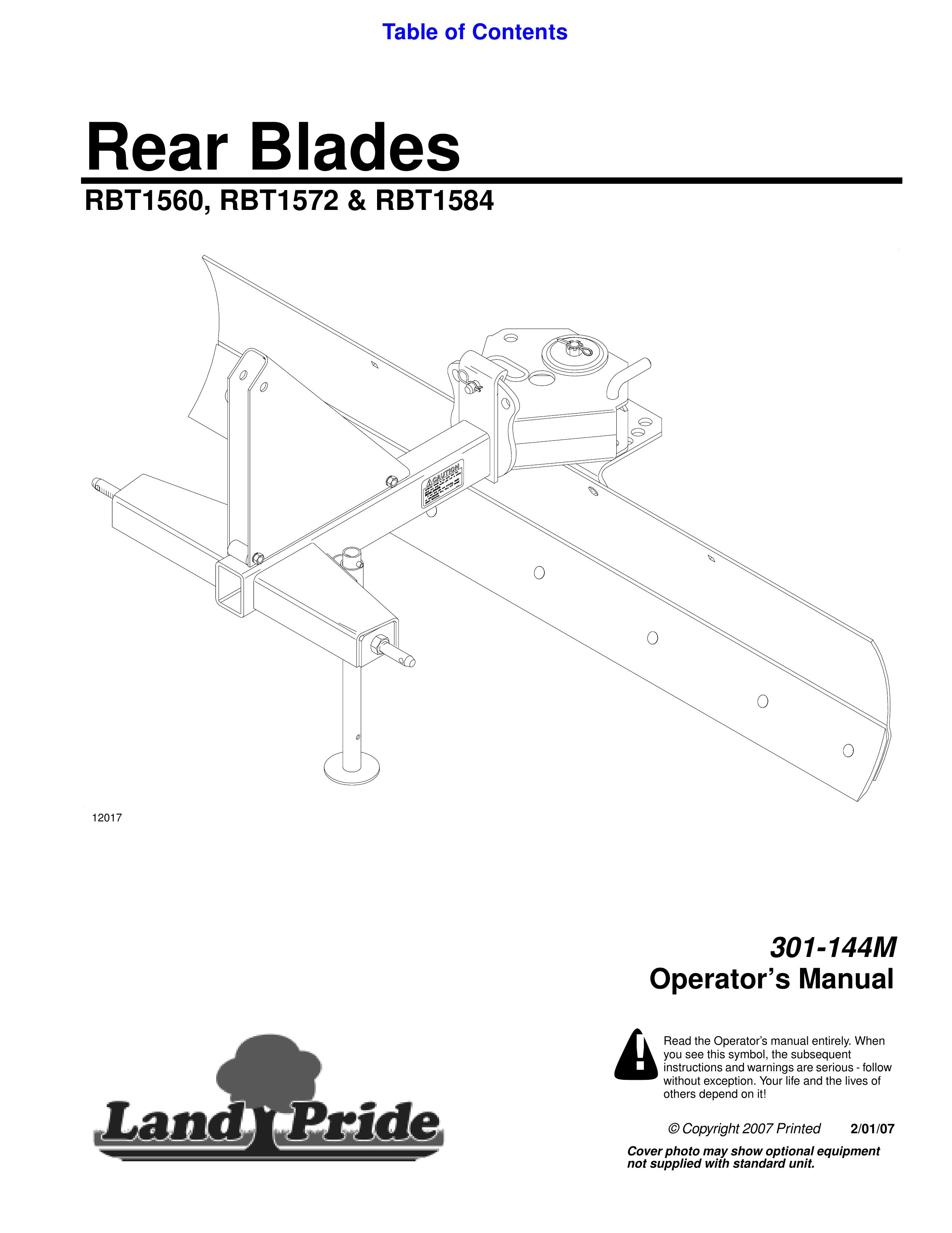 Land Pride Rear Blades Lawn Mower Accessory User Manual