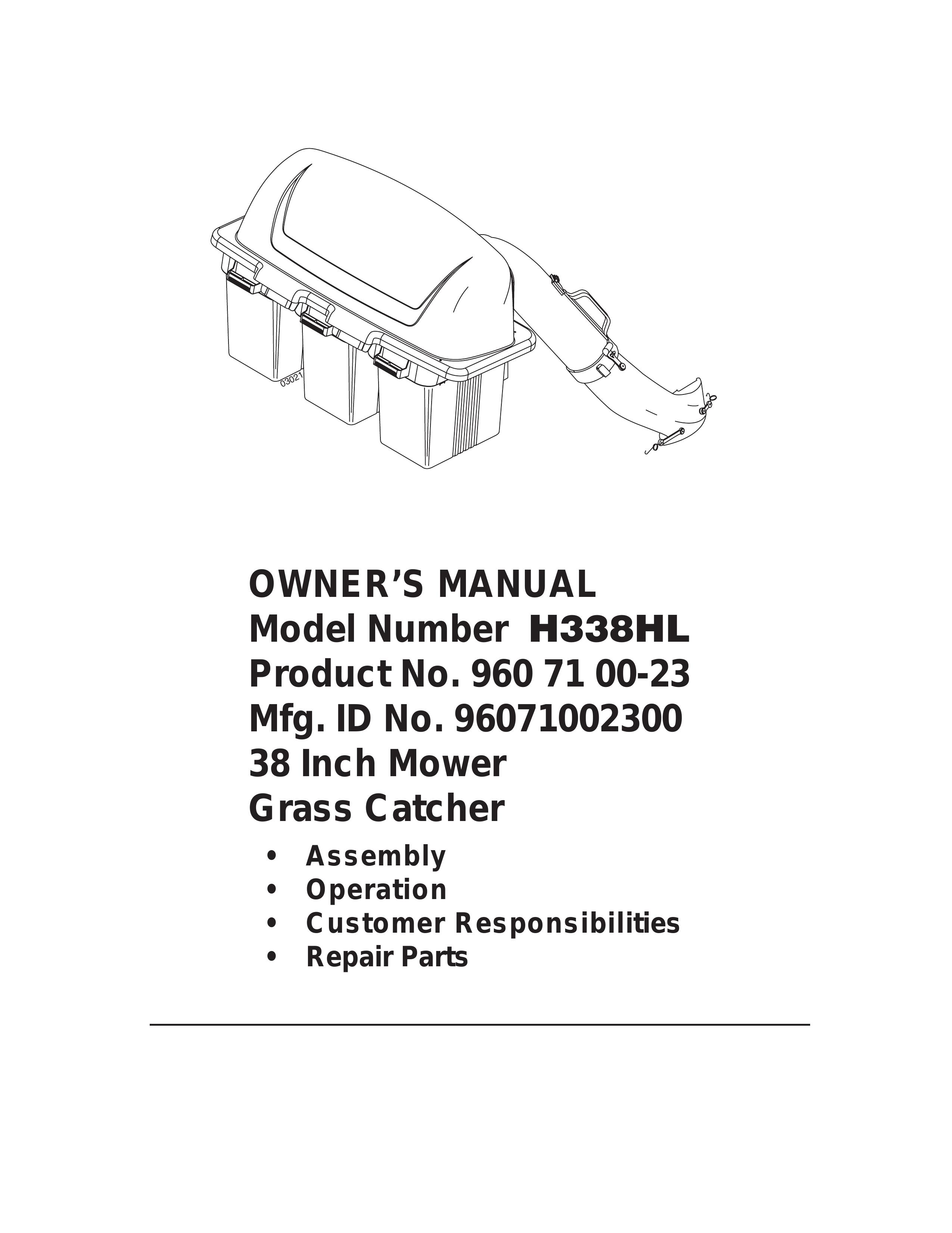 McCulloch H338HL Lawn Mower Accessory User Manual