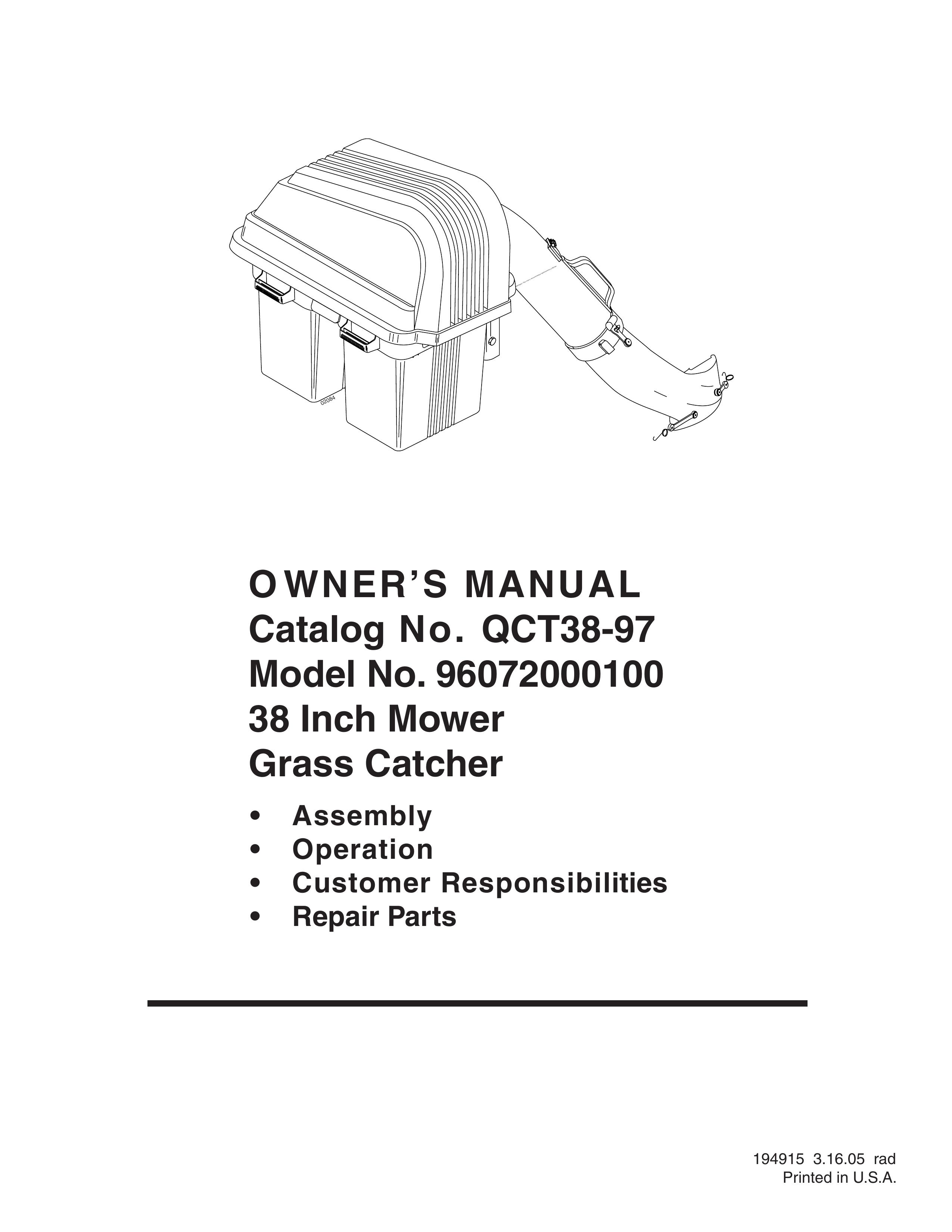 Poulan 194915 Lawn Mower Accessory User Manual