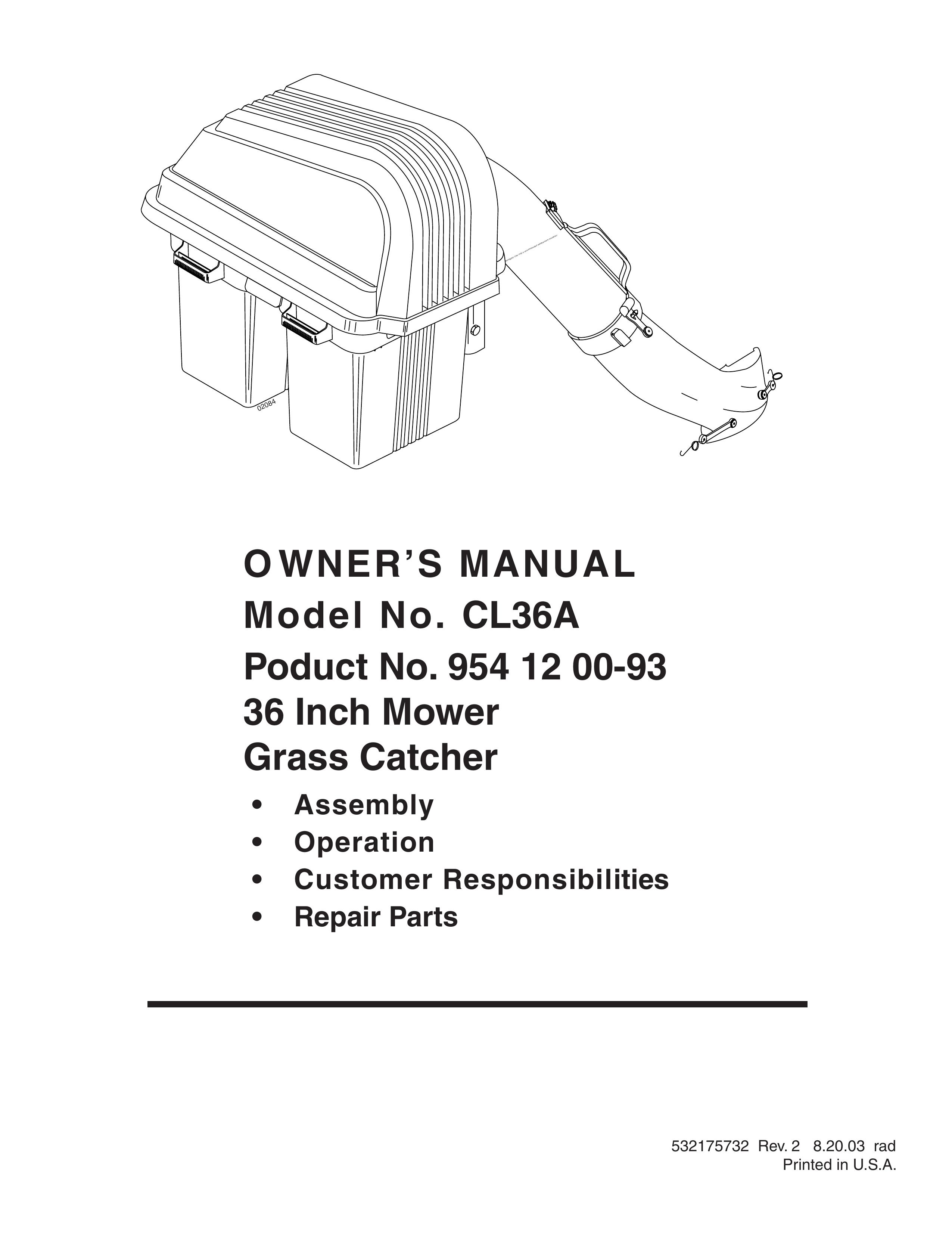Poulan 954 12 00-93 Lawn Mower Accessory User Manual