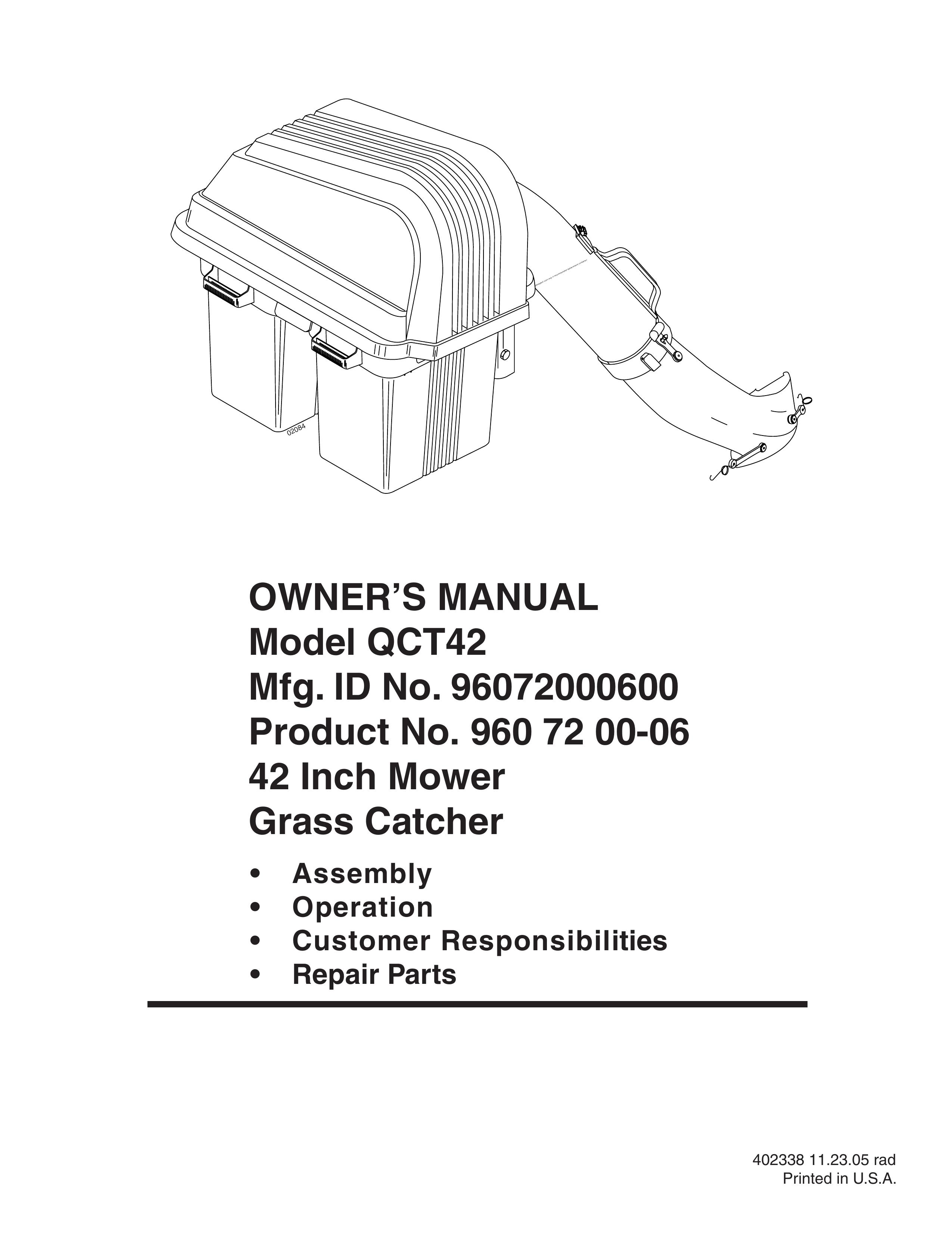 Poulan 960 72 00-06 Lawn Mower Accessory User Manual