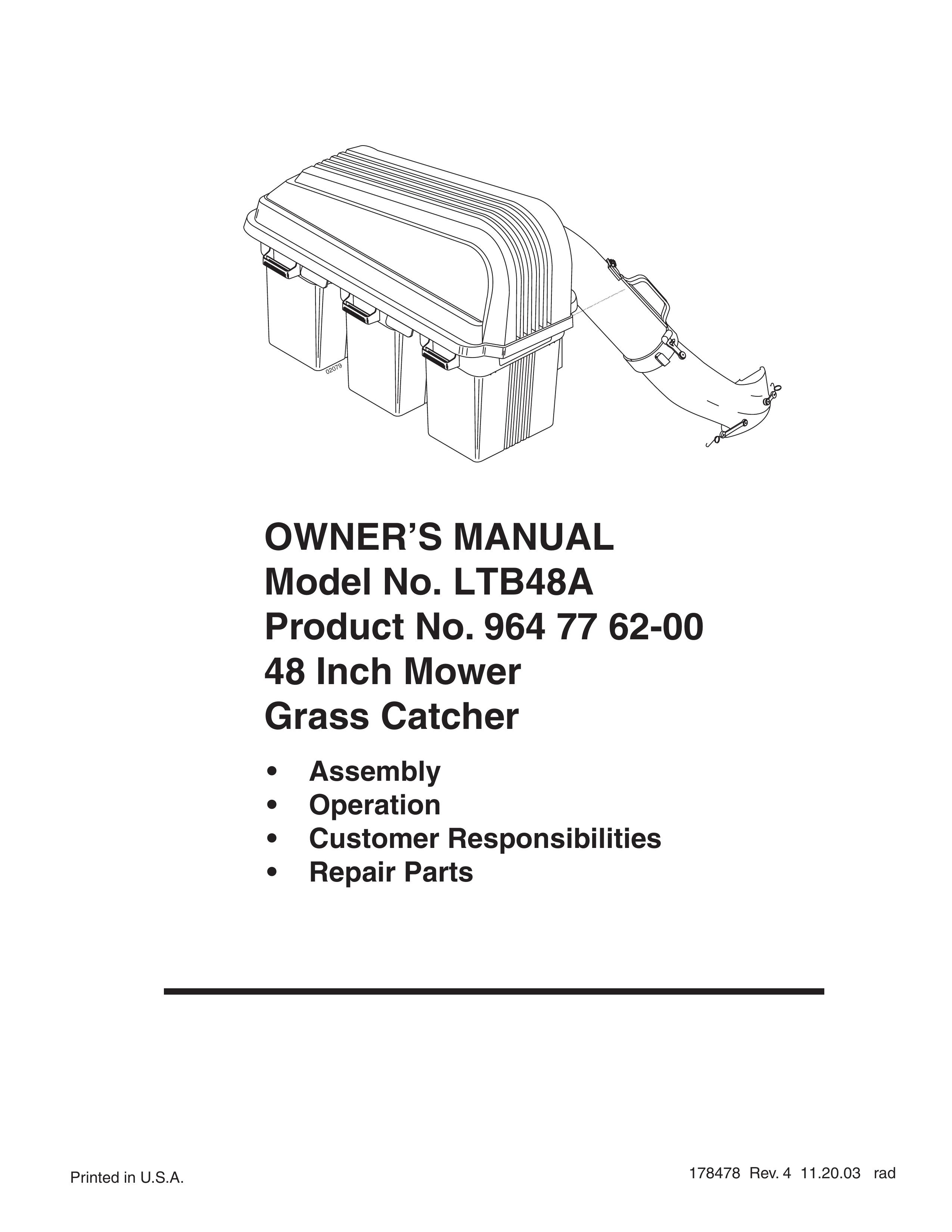 Poulan 964 77 62-00 Lawn Mower Accessory User Manual