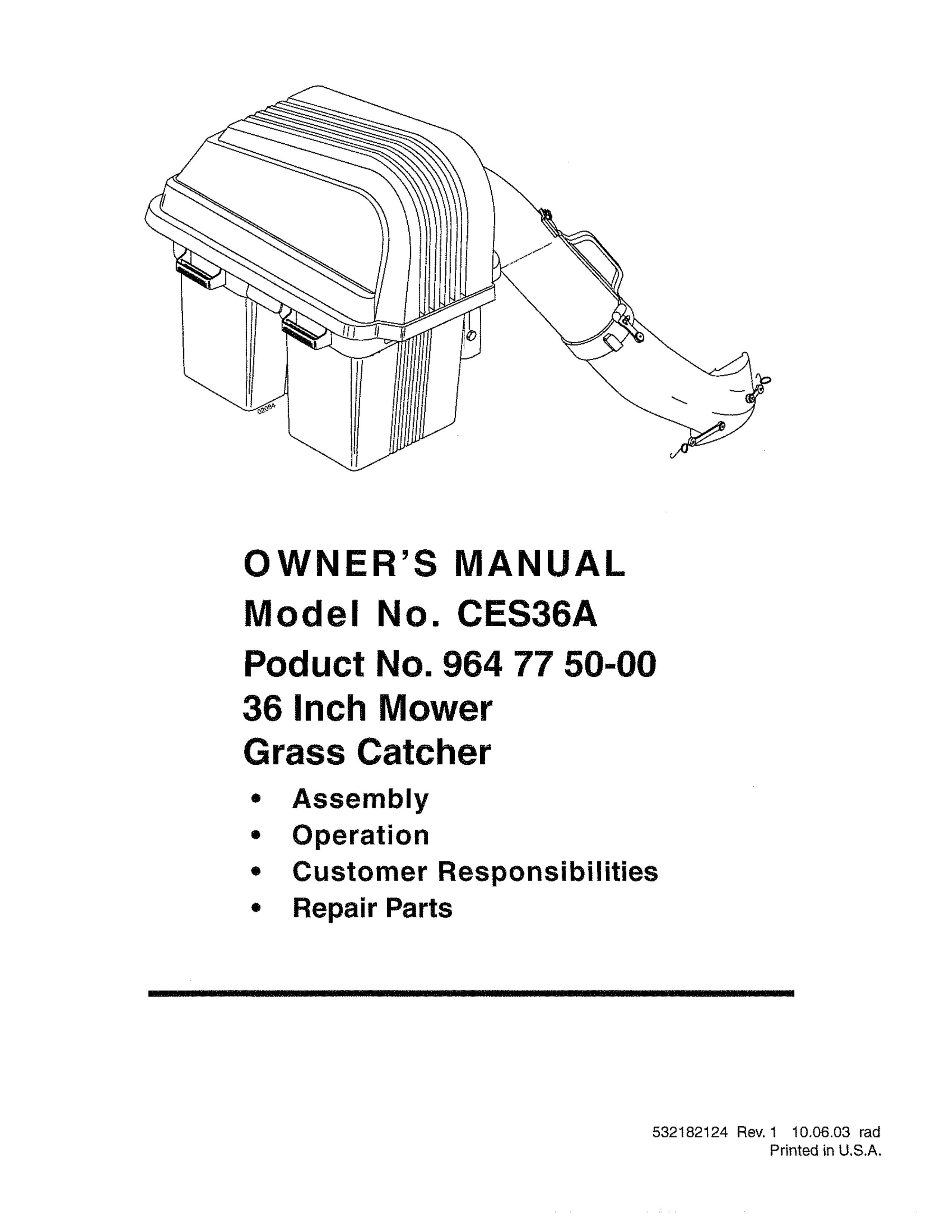 Poulan CES36A Lawn Mower Accessory User Manual