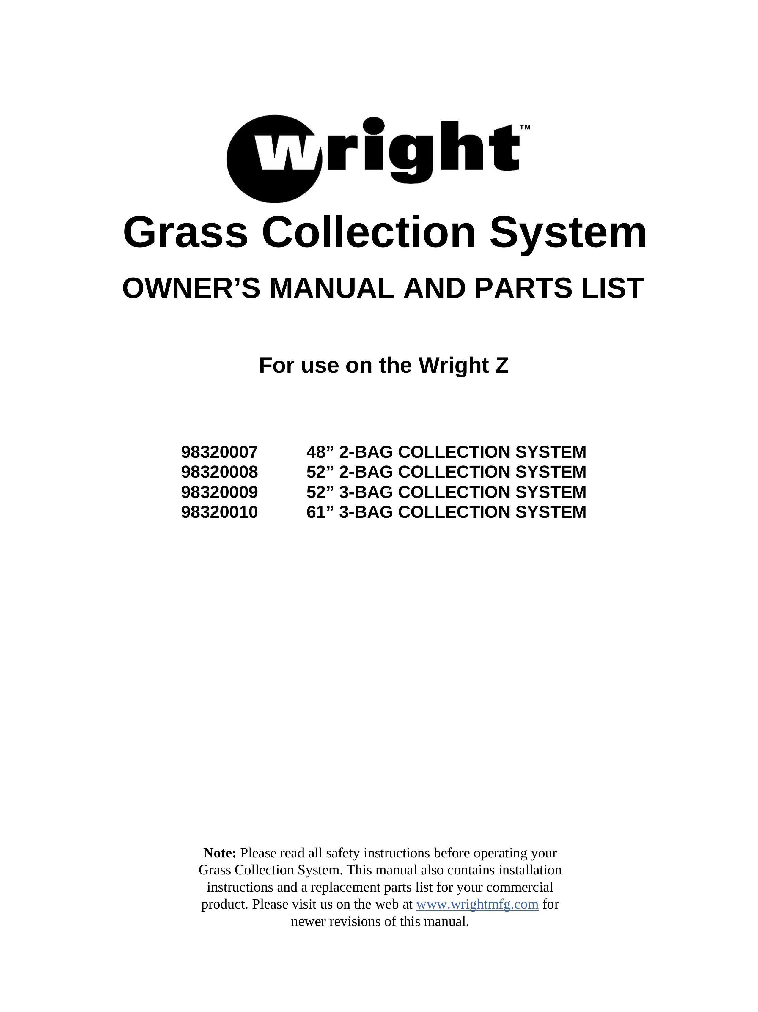 Wright Manufacturing 98320010 Lawn Mower Accessory User Manual