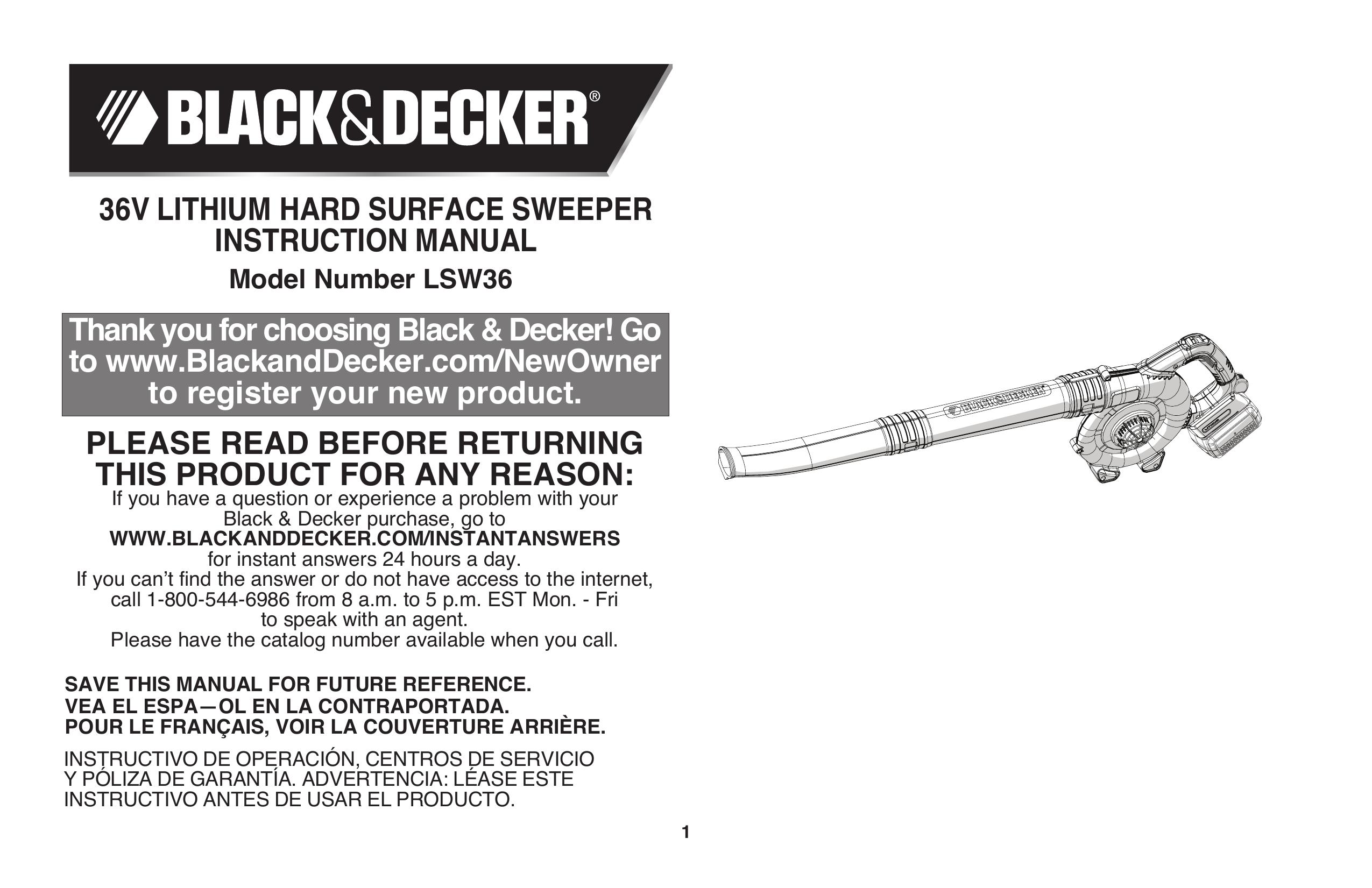 Black & Decker LSW36B Lawn Sweeper User Manual