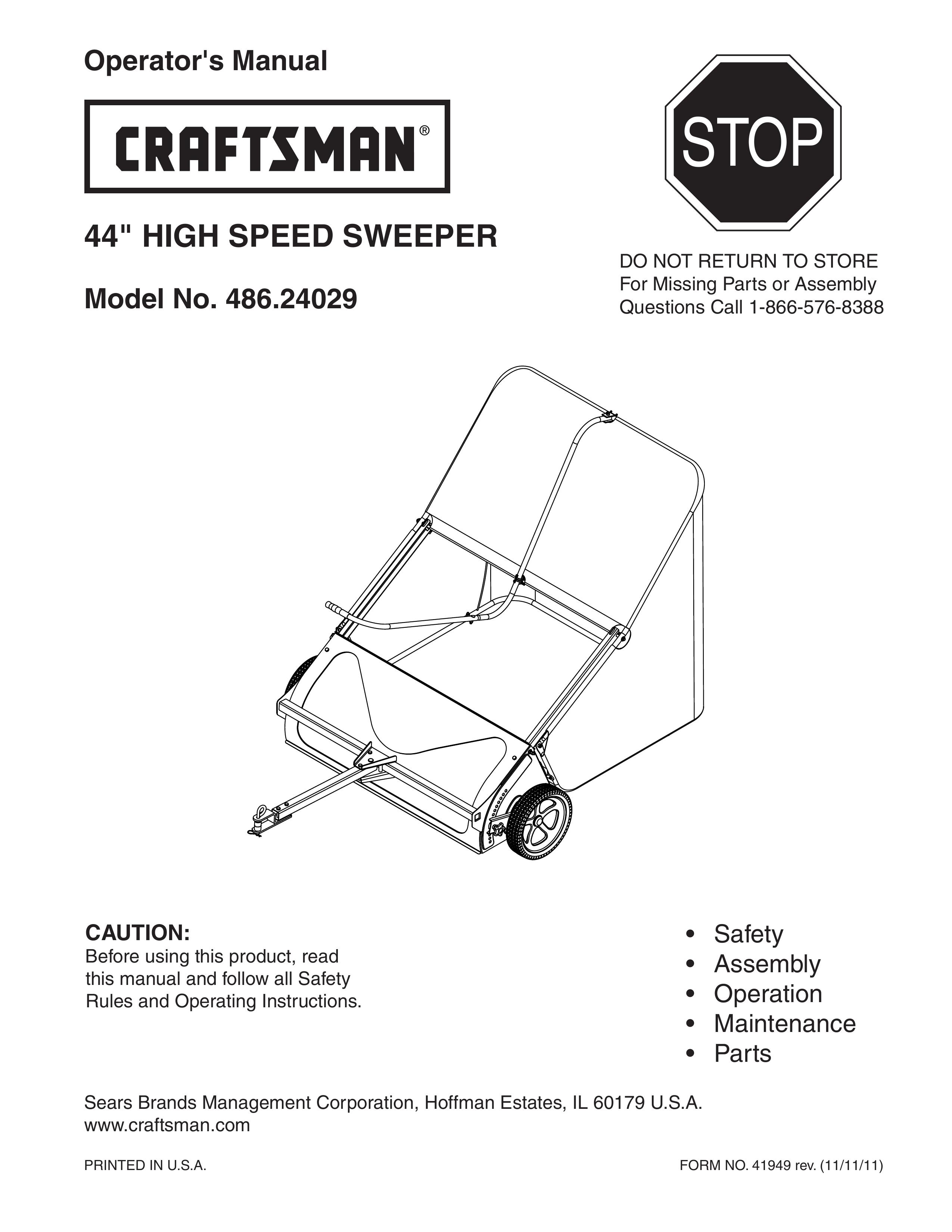 Craftsman 486.24029 Lawn Sweeper User Manual