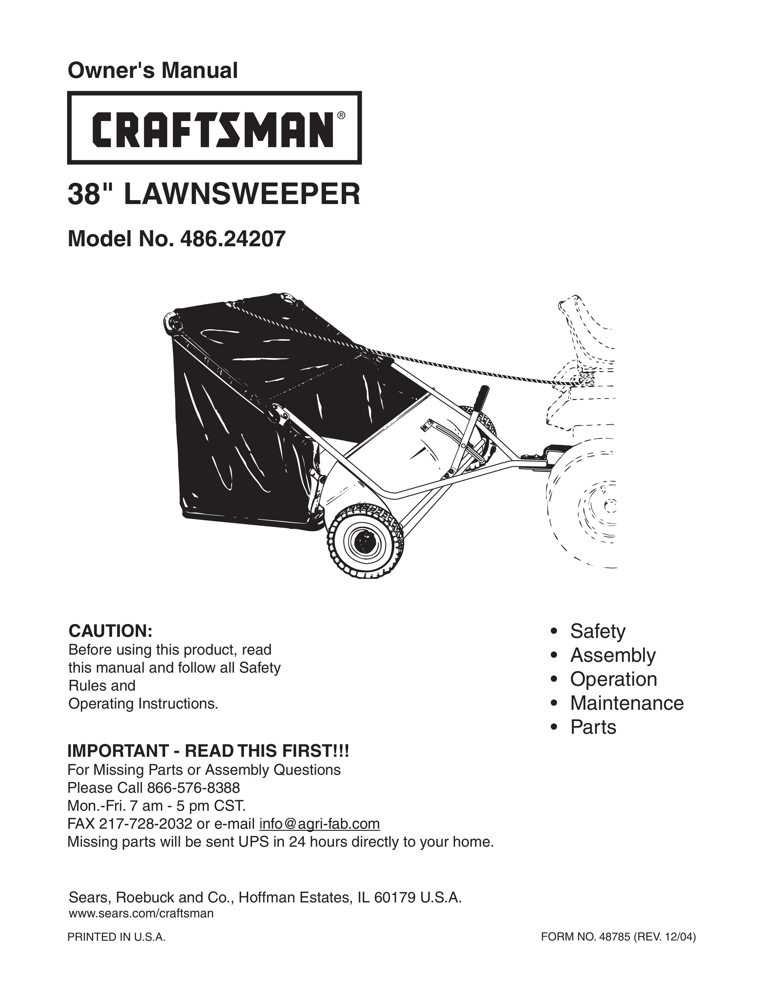 Craftsman 486.24207 Lawn Sweeper User Manual