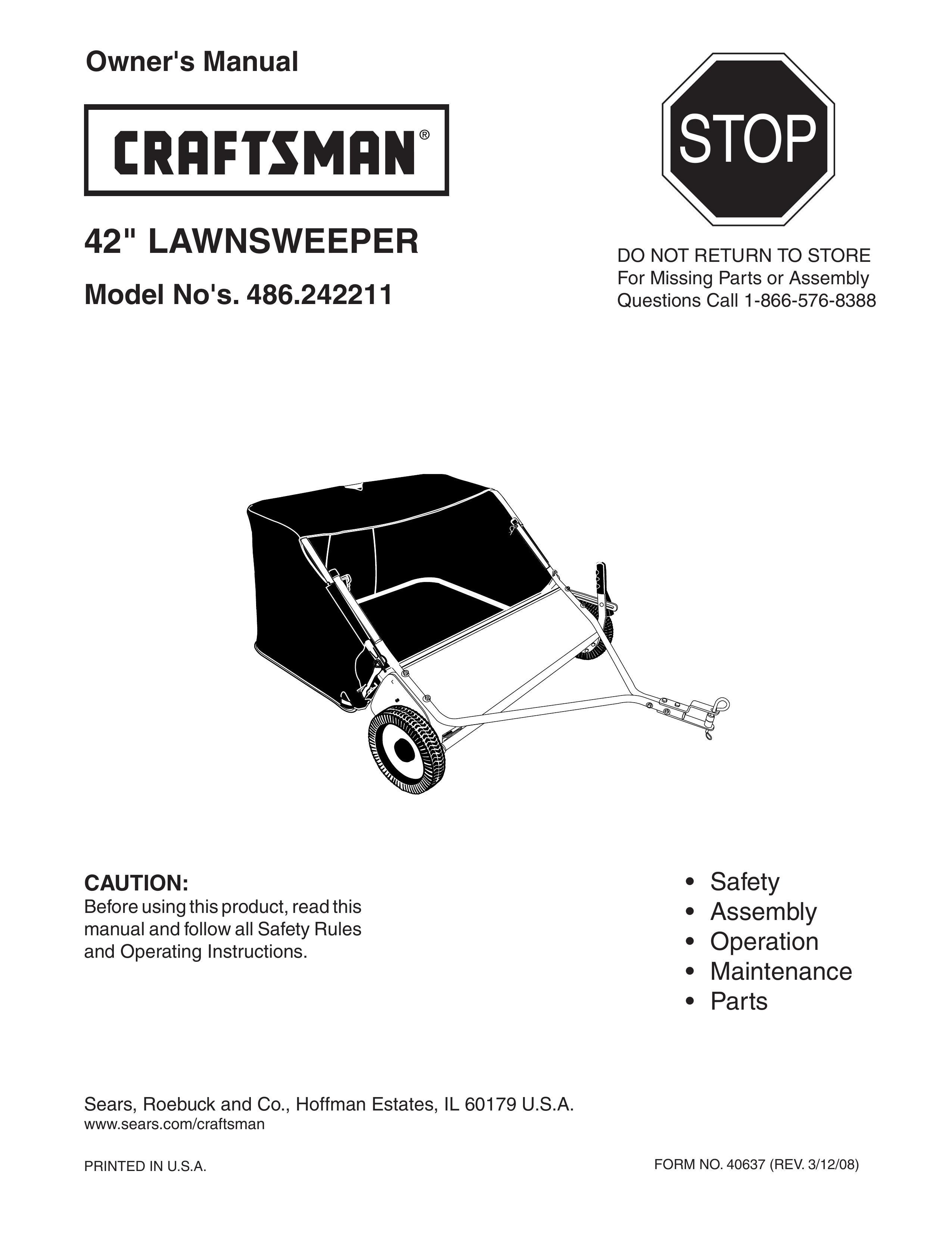 Craftsman 486.242211 Lawn Sweeper User Manual