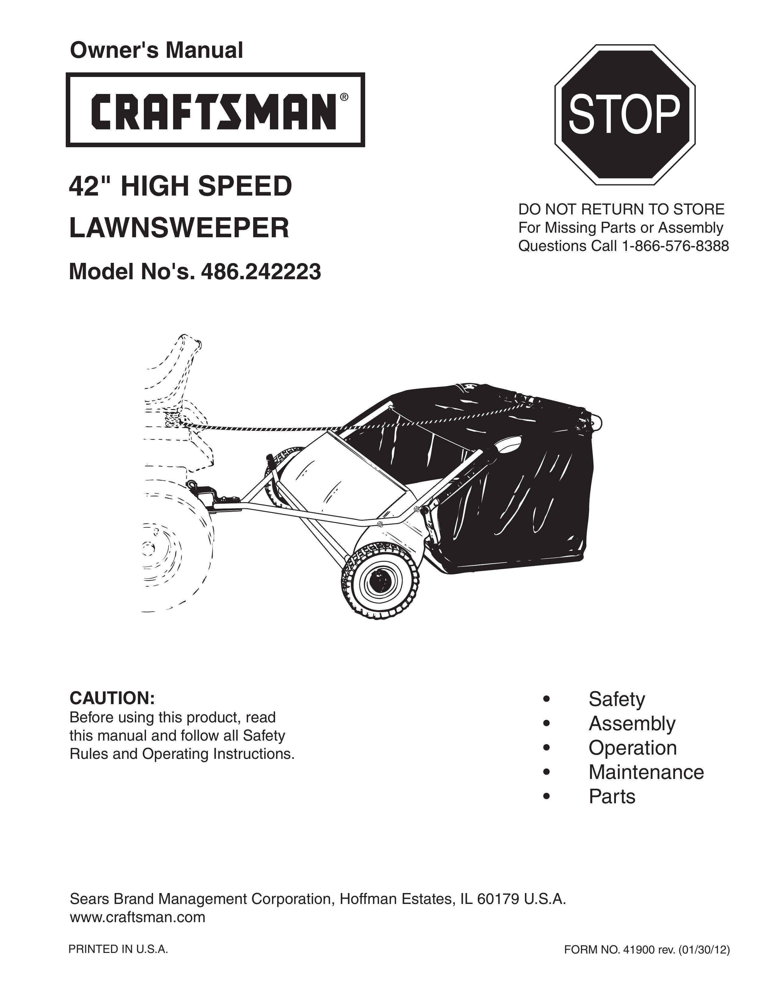 Craftsman 486.242223 Lawn Sweeper User Manual