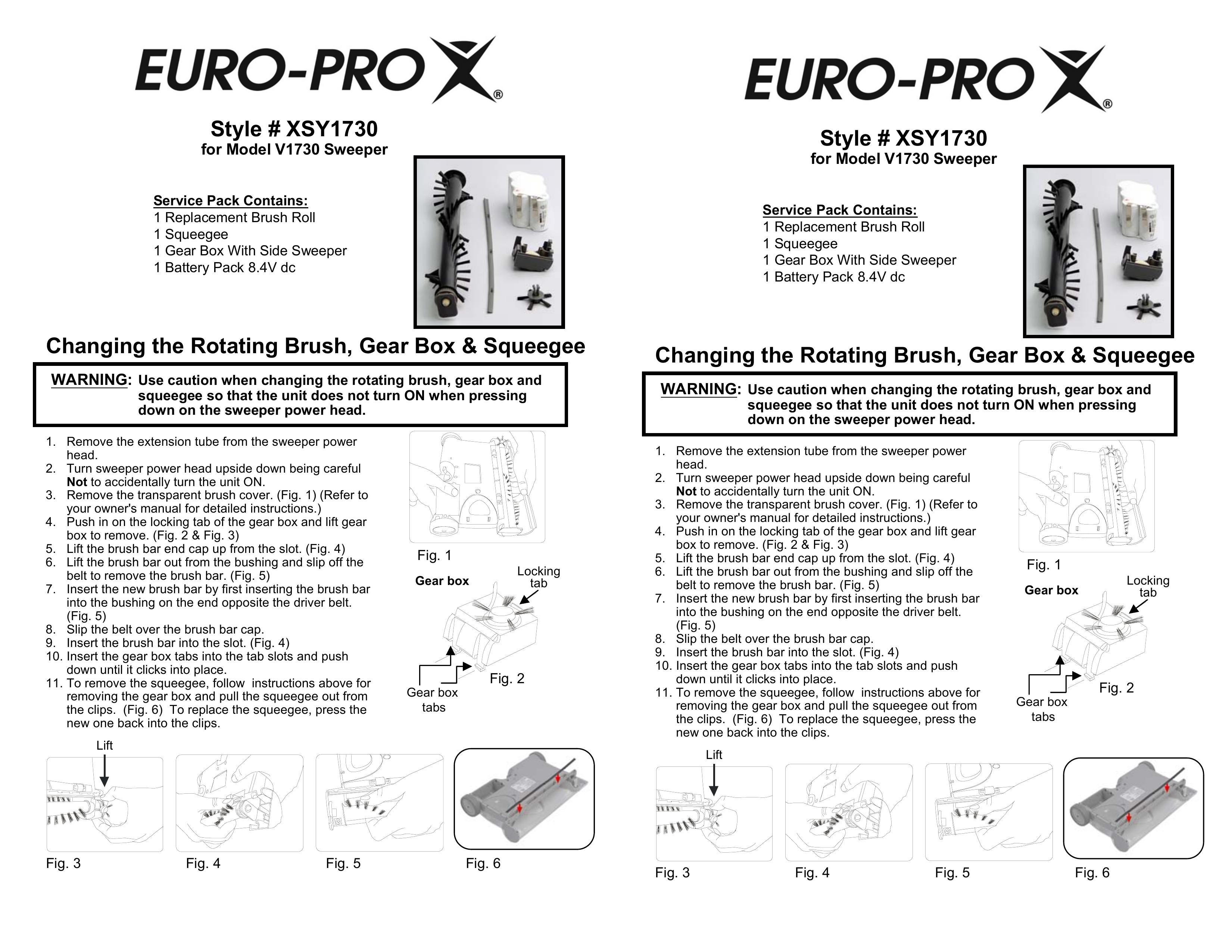 Euro-Pro V1730 Lawn Sweeper User Manual