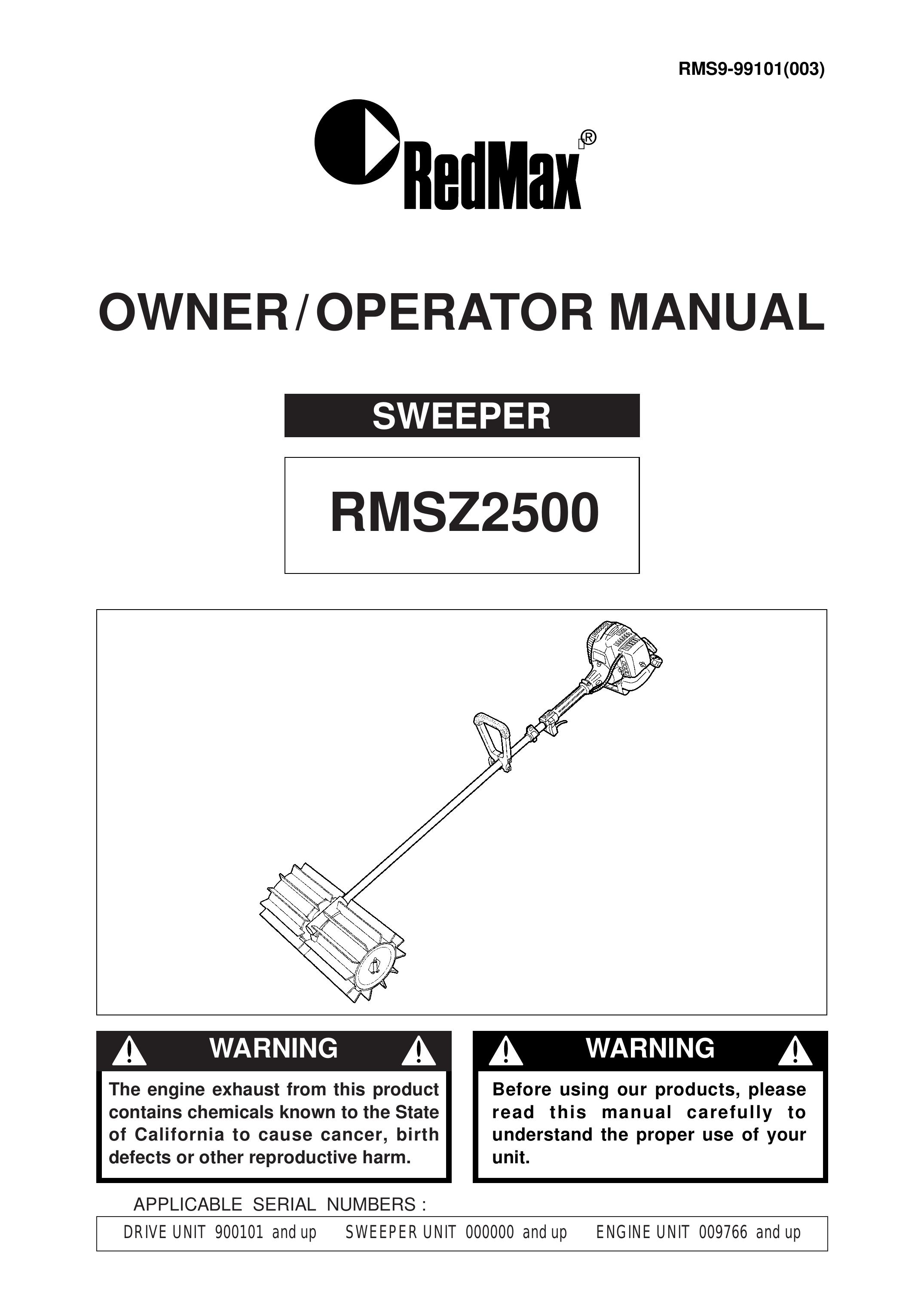 RedMax RMSZ2500 Lawn Sweeper User Manual