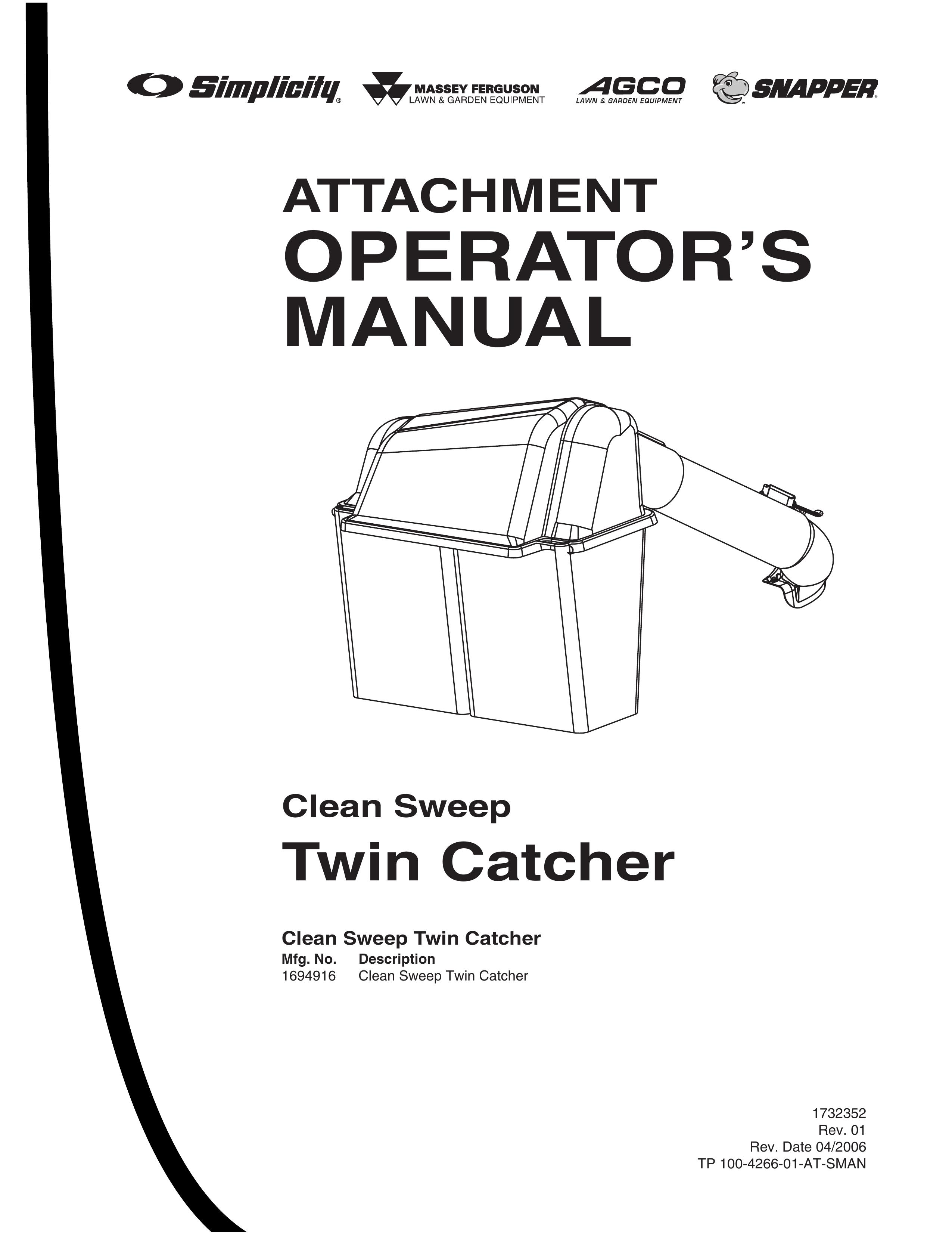 Snapper Clean Sweep Twin Catcher Lawn Sweeper User Manual