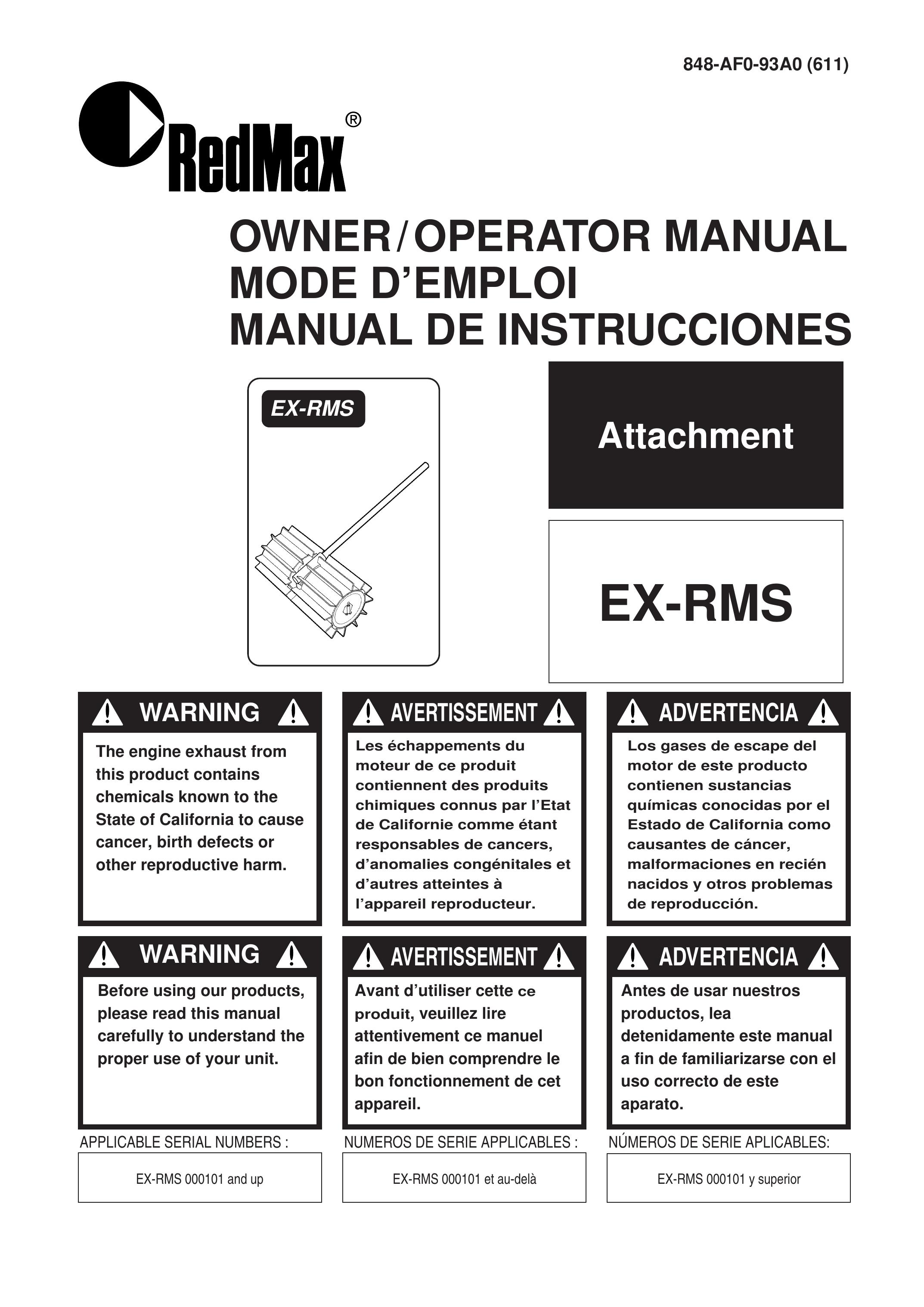 Zenoah EX-RMS Lawn Sweeper User Manual