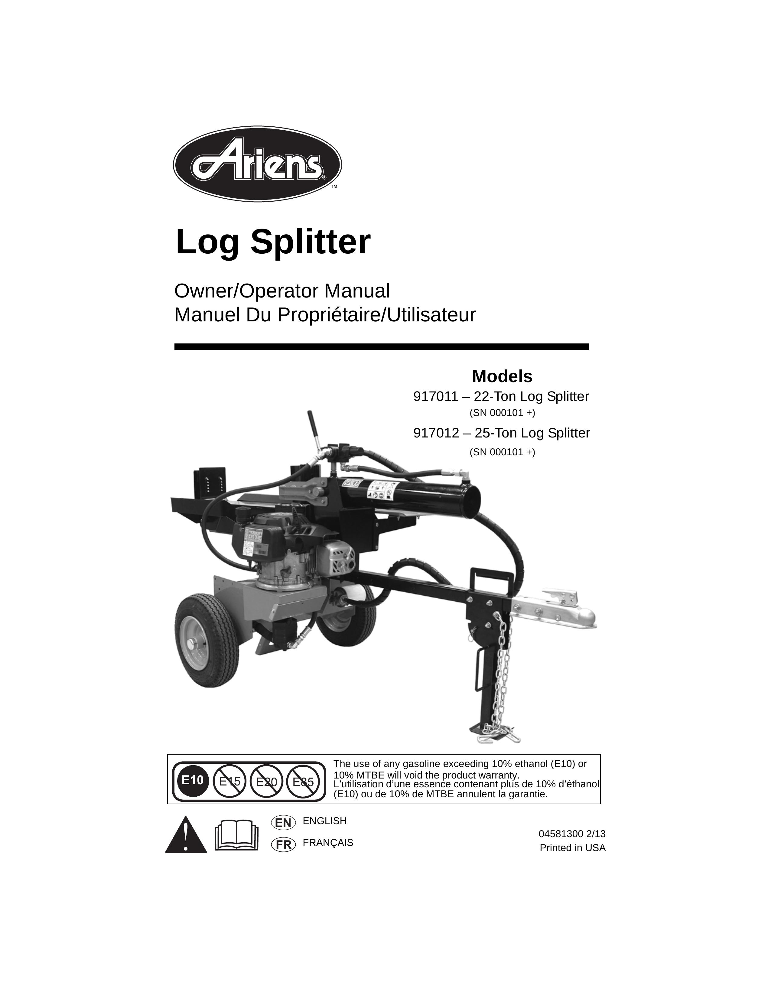 Ariens 917011 Log Splitter User Manual
