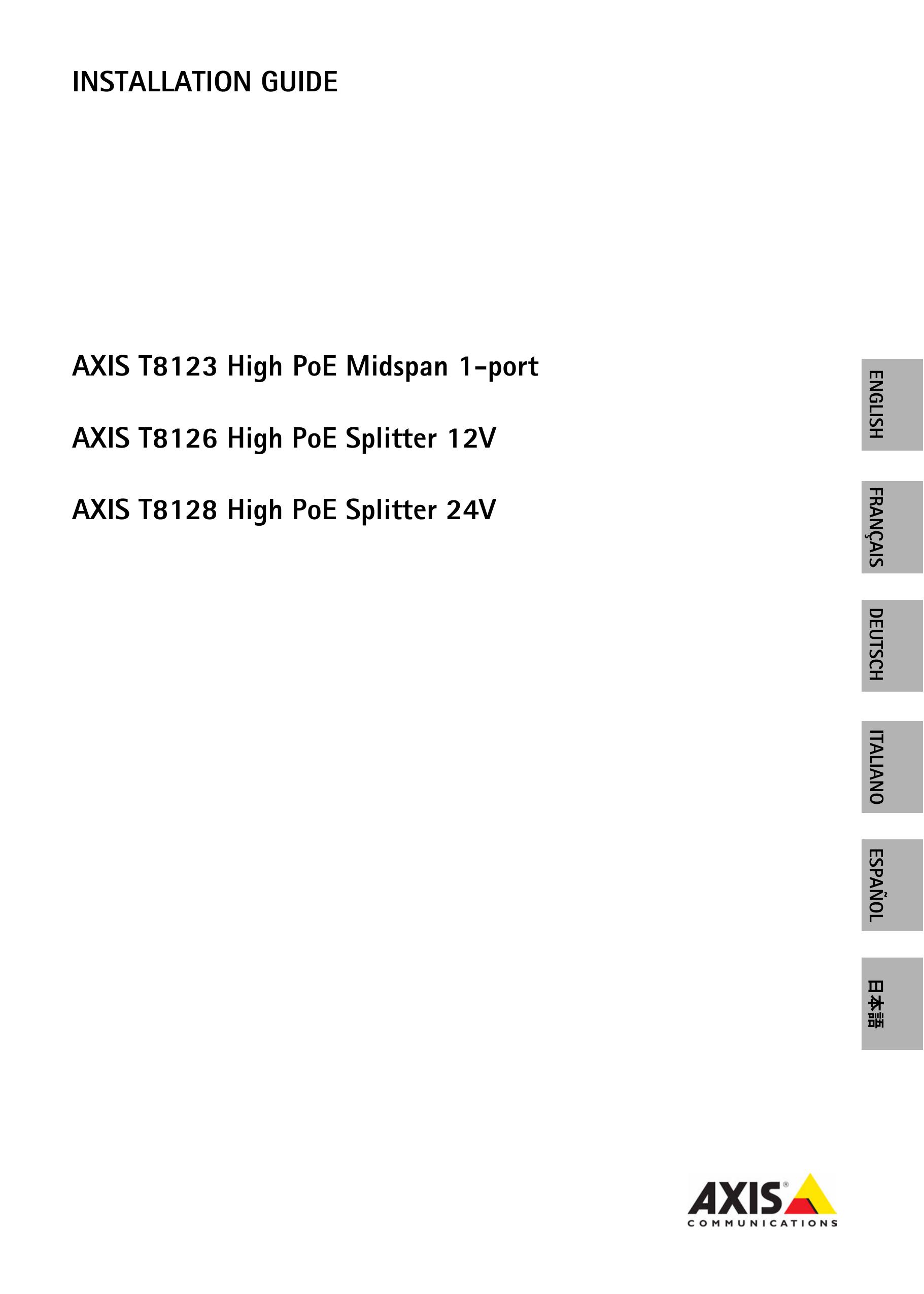 Axis Communications T8123 Log Splitter User Manual