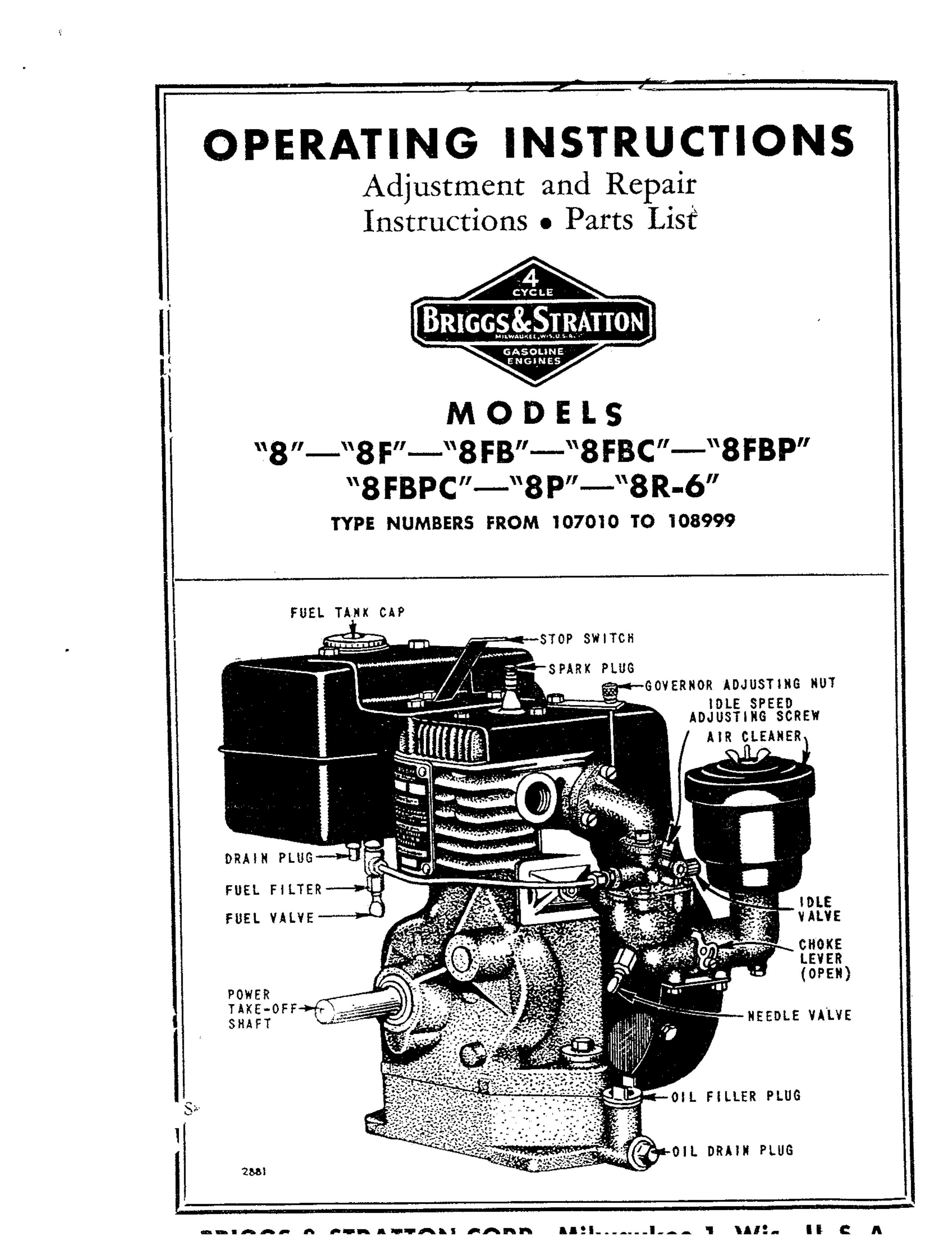 Briggs & Stratton 8-P Log Splitter User Manual