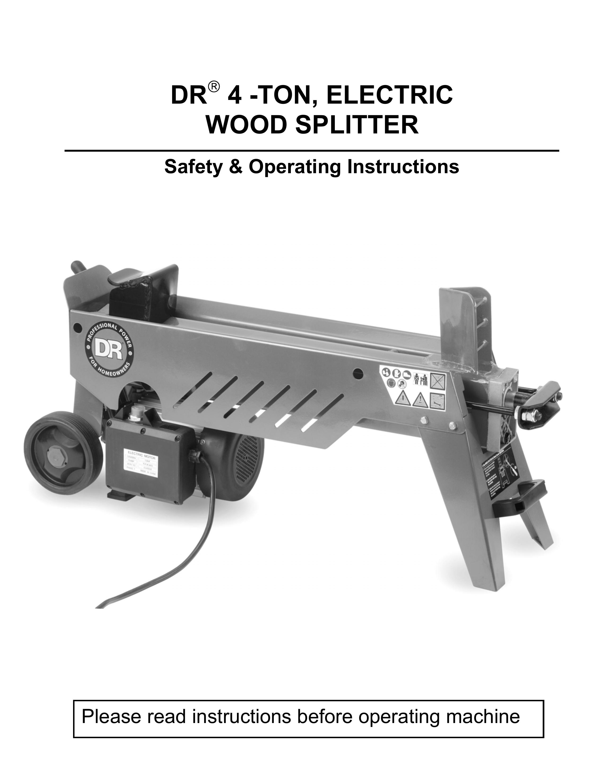 Country Home Products DR 4 -TON Log Splitter User Manual