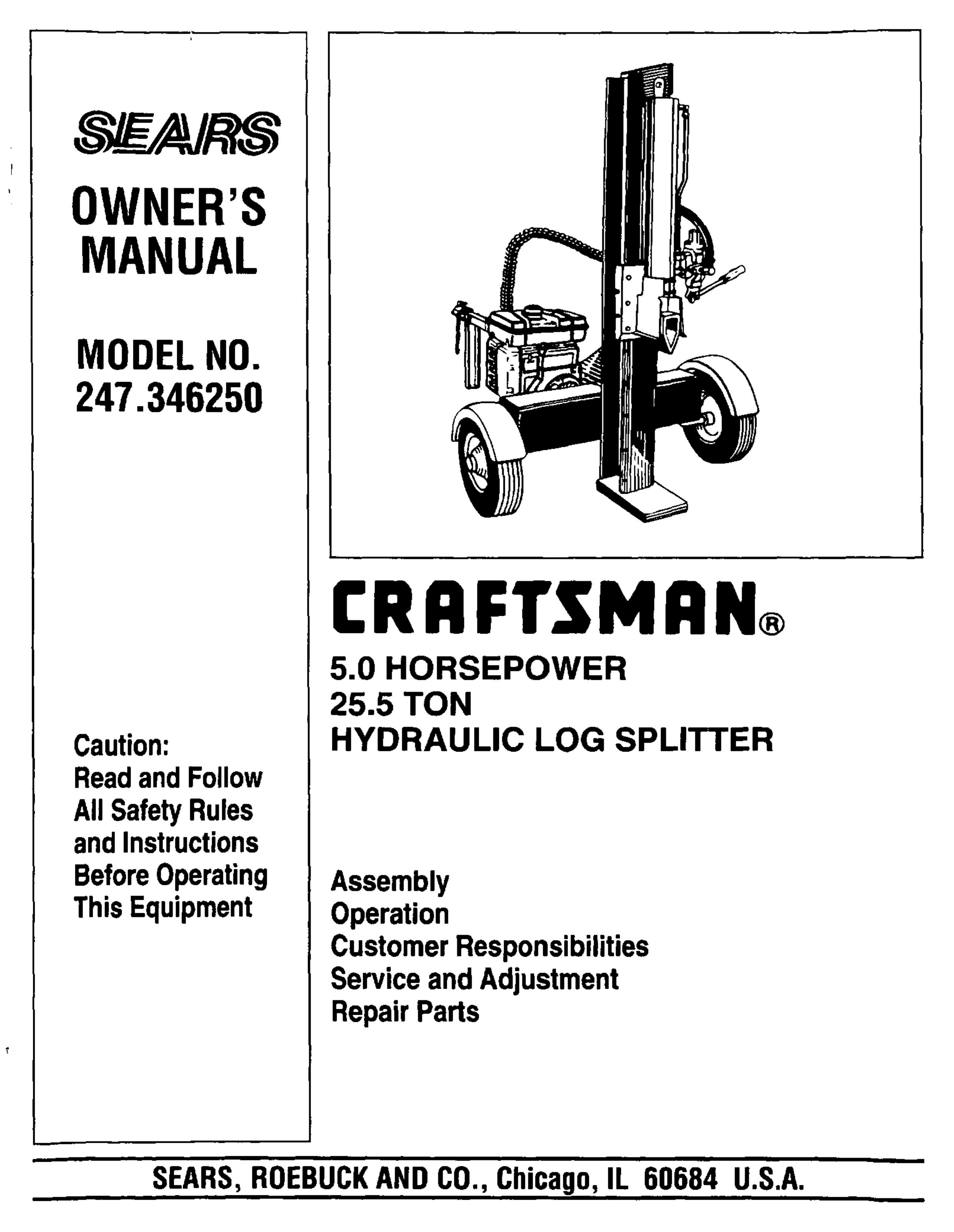 Craftsman 247.34625 Log Splitter User Manual