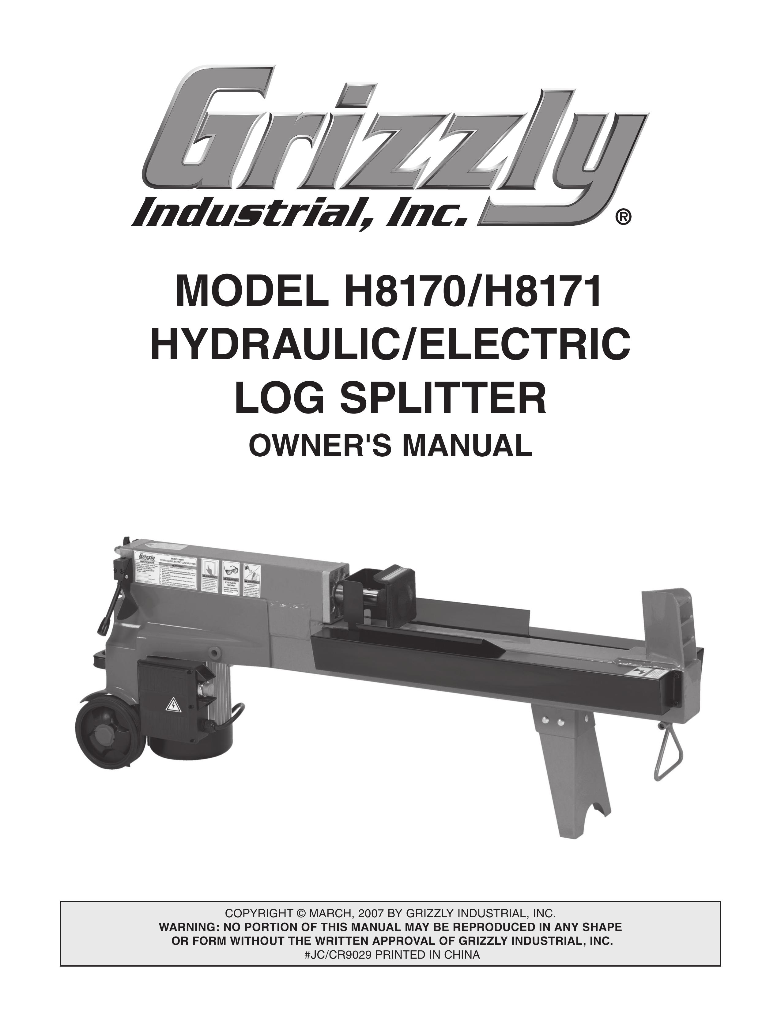 Grizzly H8170/H8171 Log Splitter User Manual