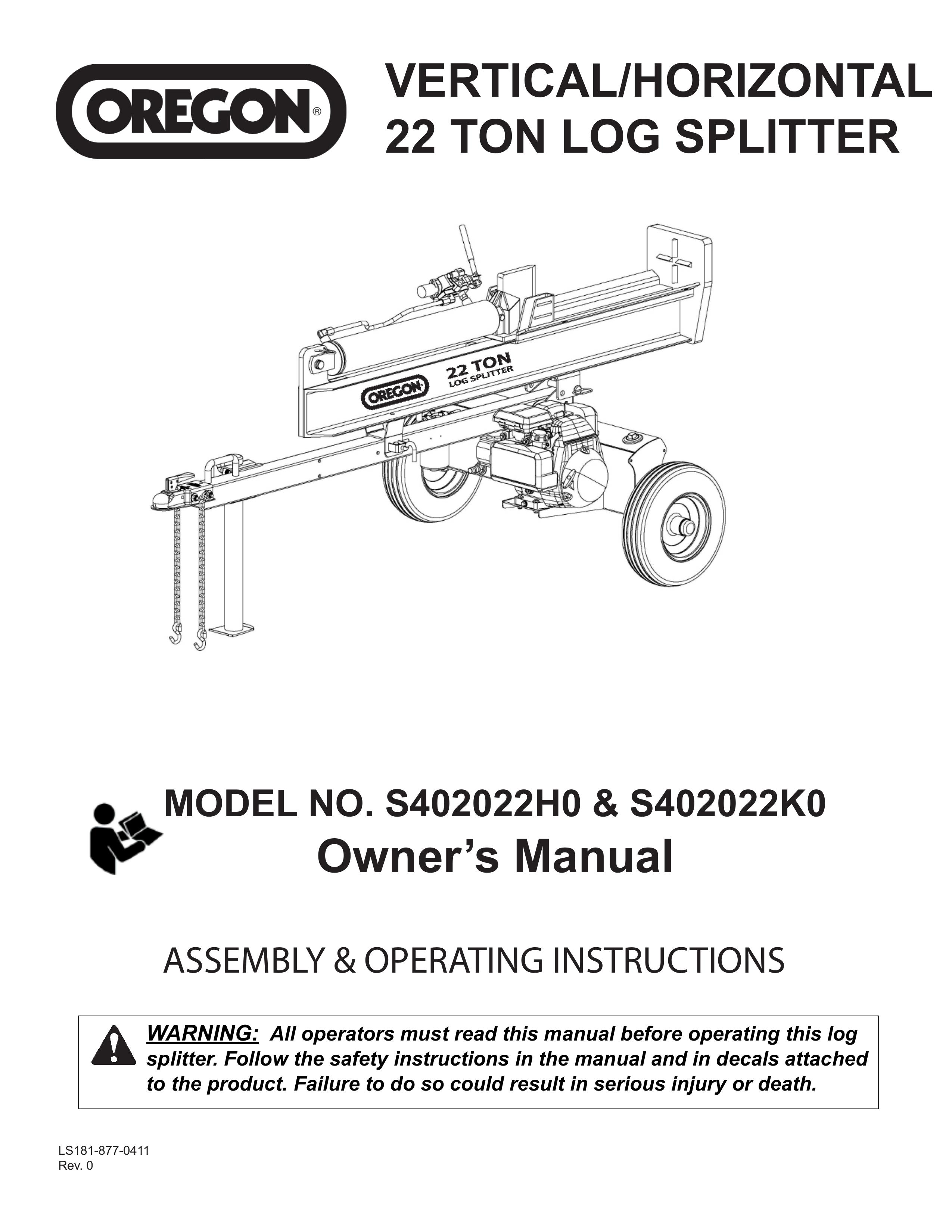 Oregon S402022H0/S402022K0 Log Splitter User Manual
