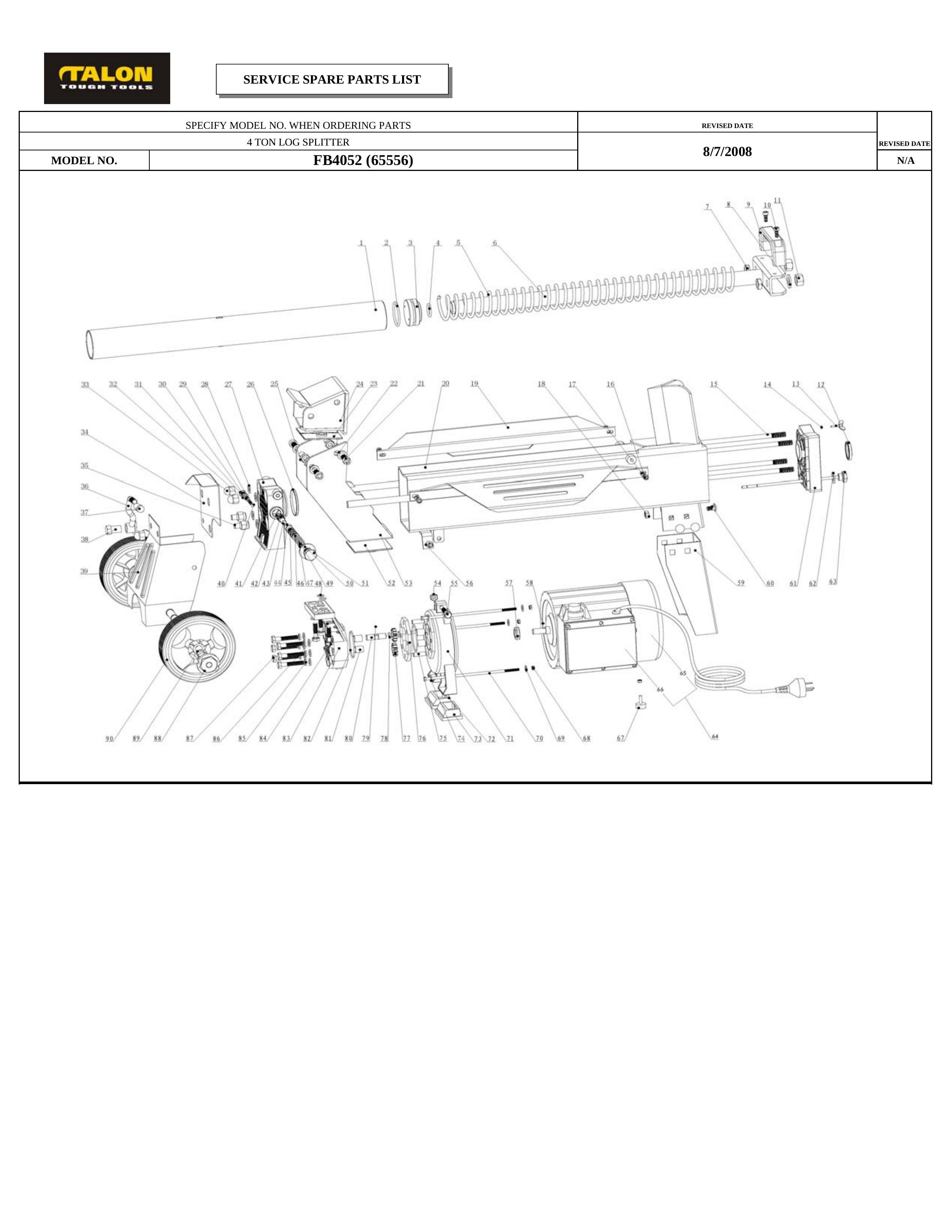Poulan 65556 Log Splitter User Manual