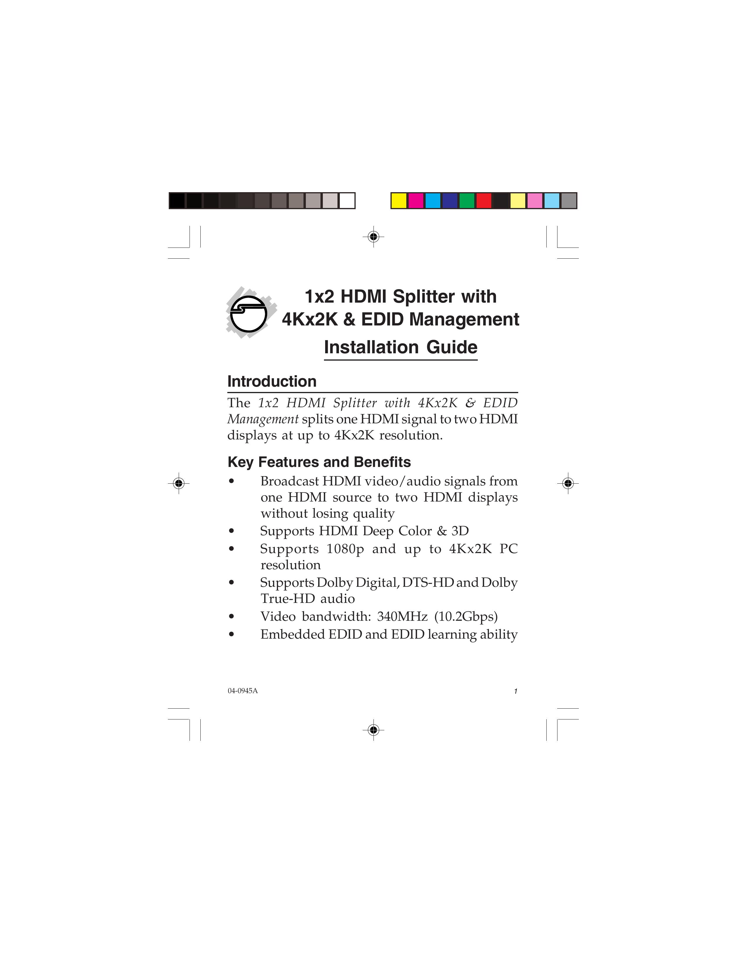 SIIG 04-0945A Log Splitter User Manual
