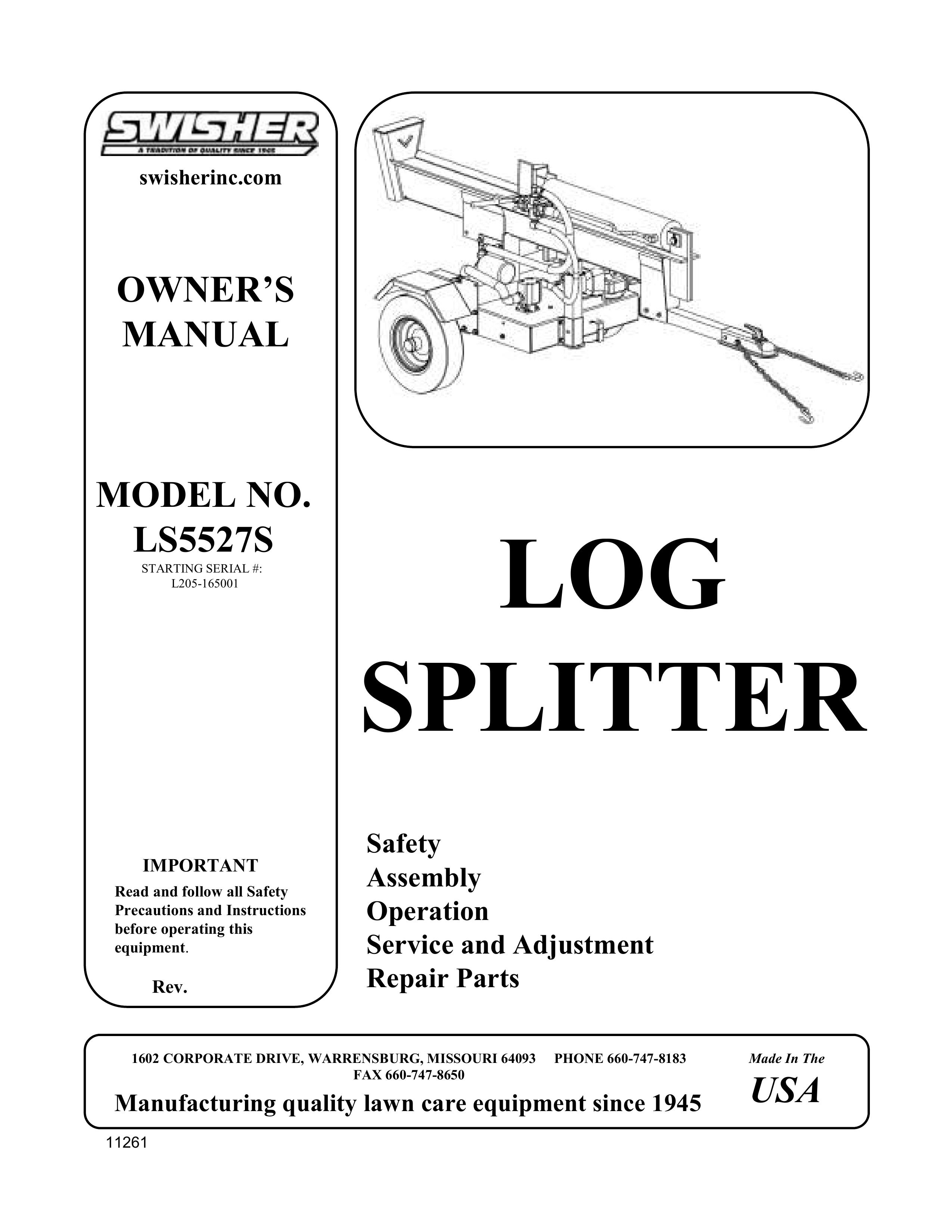Swisher LS5527S Log Splitter User Manual