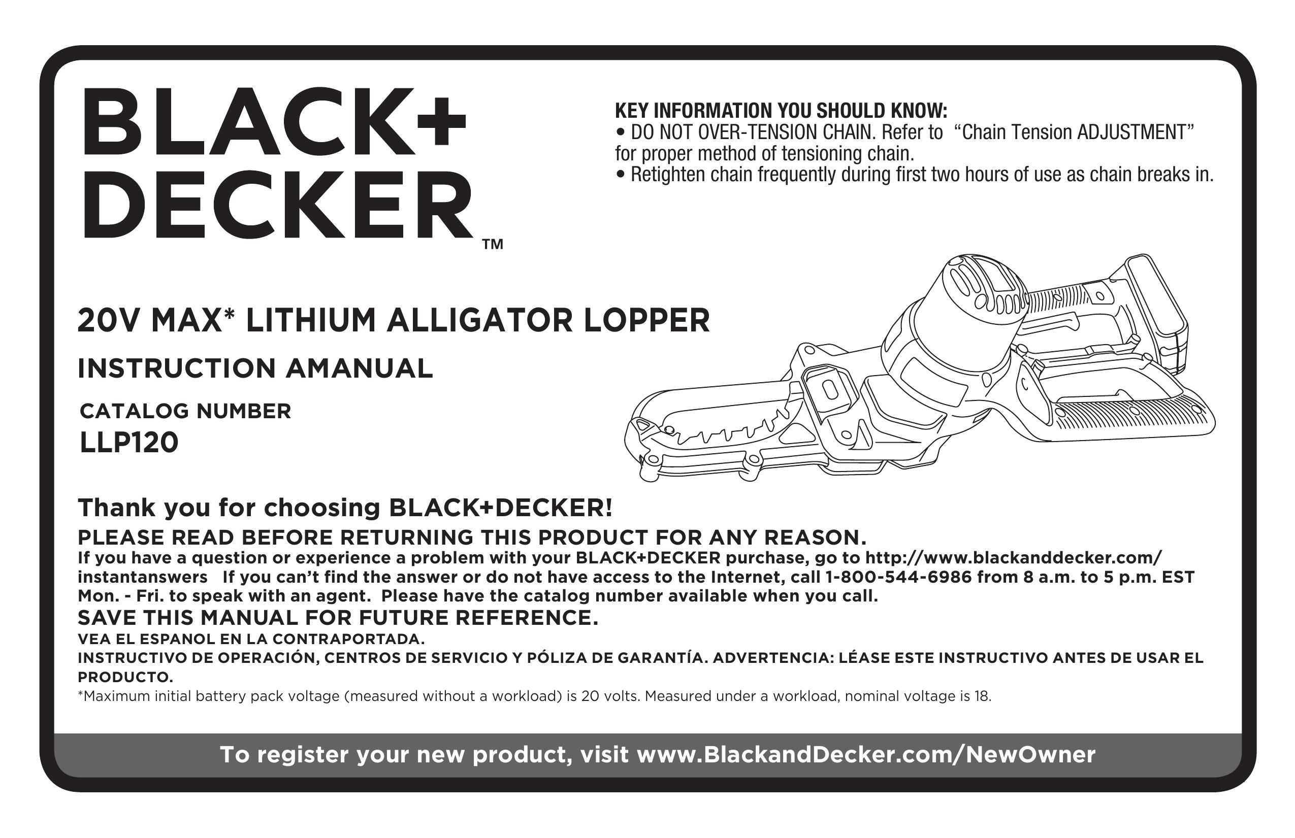Black & Decker LLP120B Lopper User Manual