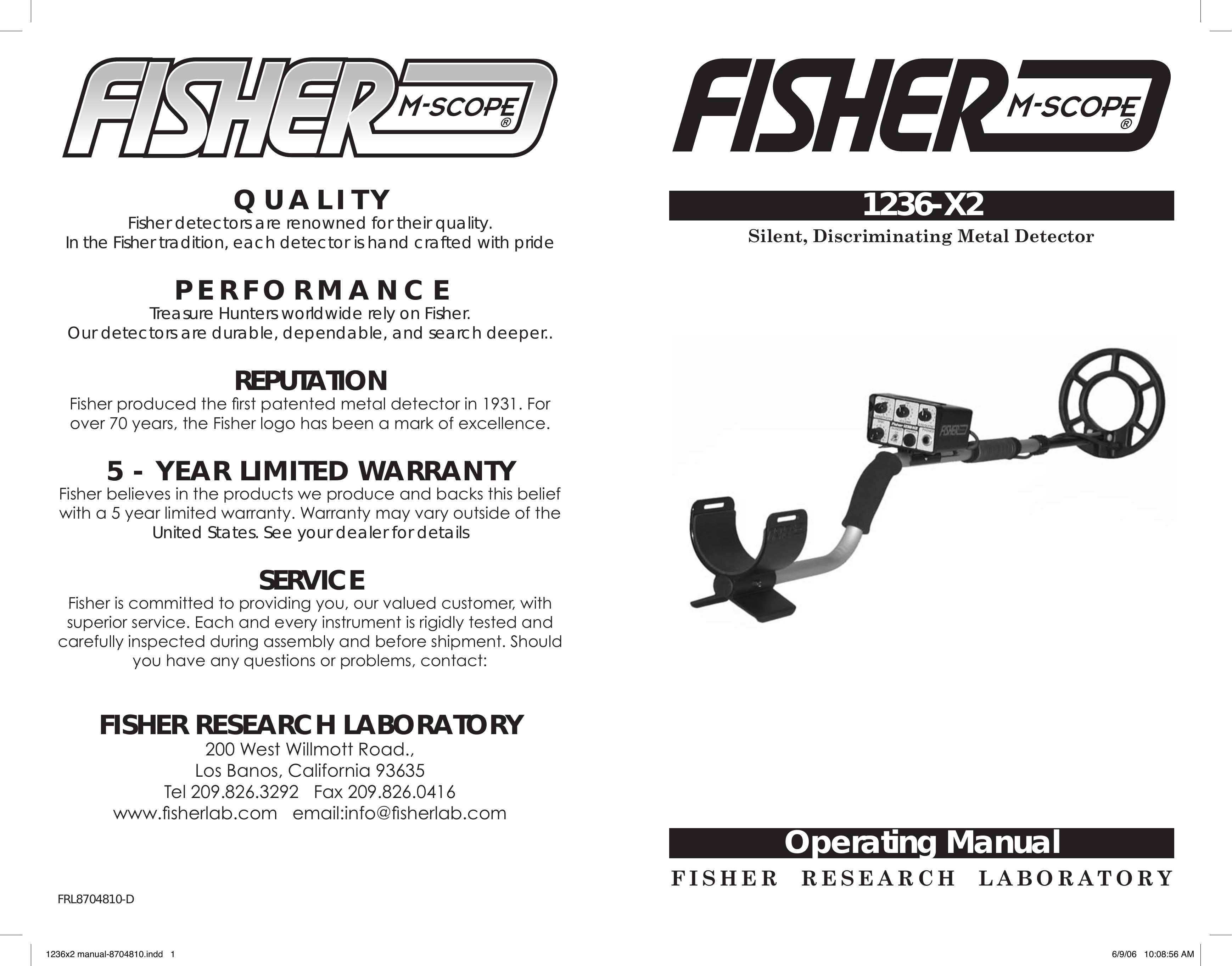 Fisher 1236-X2 Metal Detector User Manual