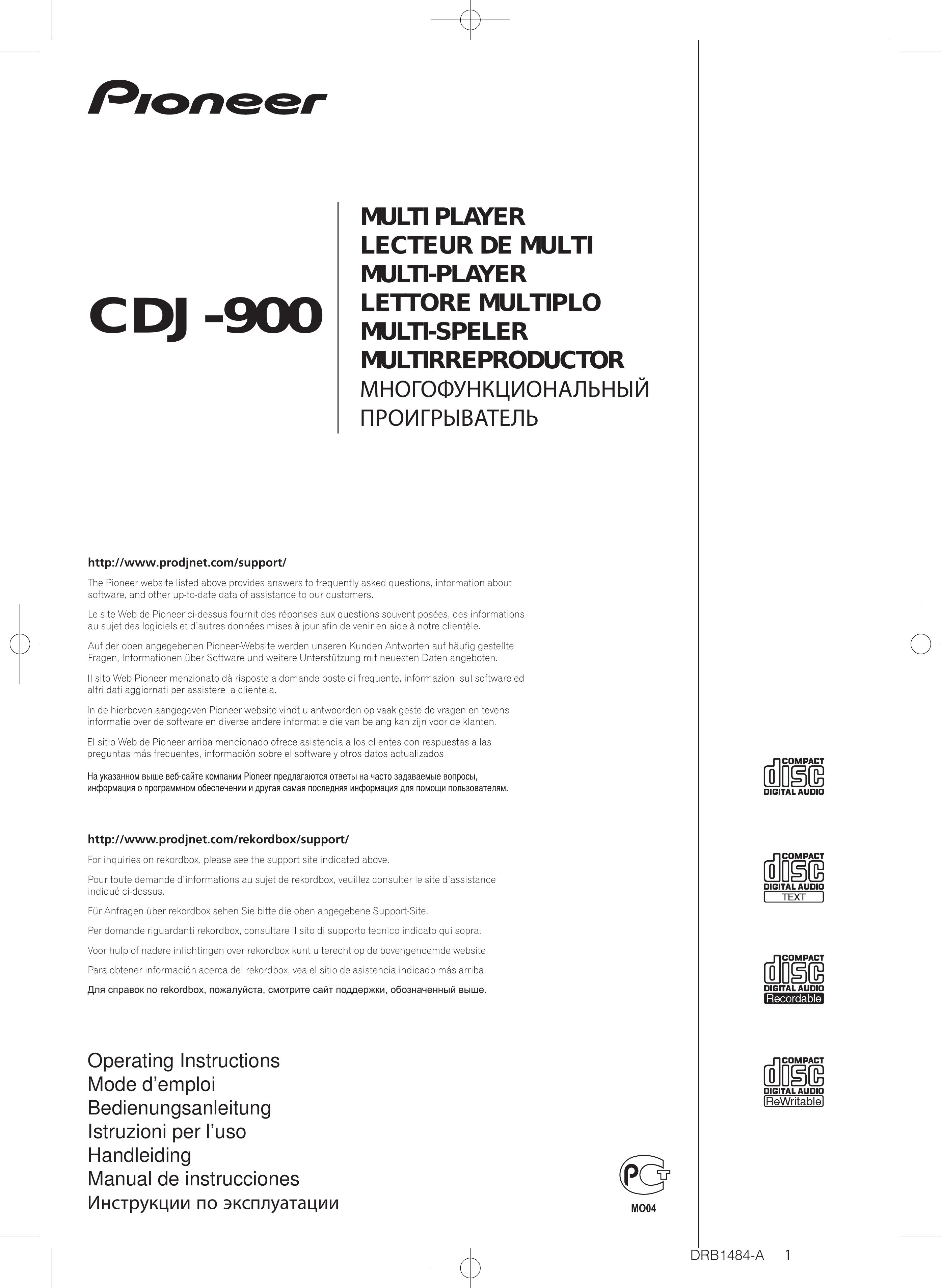 Pioneer CDJ-900 Multi-tool User Manual